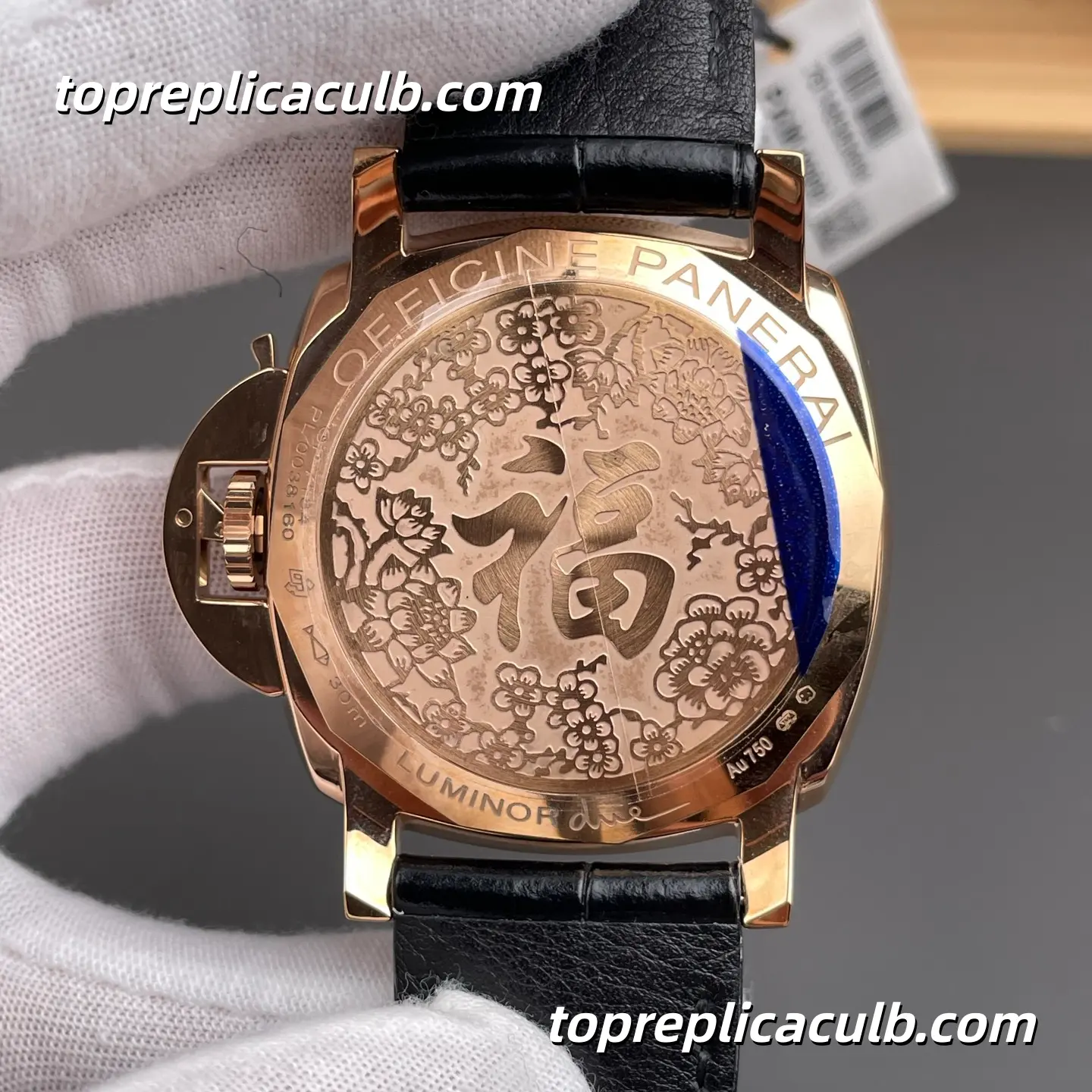 VS Factory Panerai Luminor Due PAM00908 42MM Rose Gold Case Black Sandwich Dial Black Alligator Leather Strap Super Clone Watch With OP XXXIV Automatic Movement - Image 7