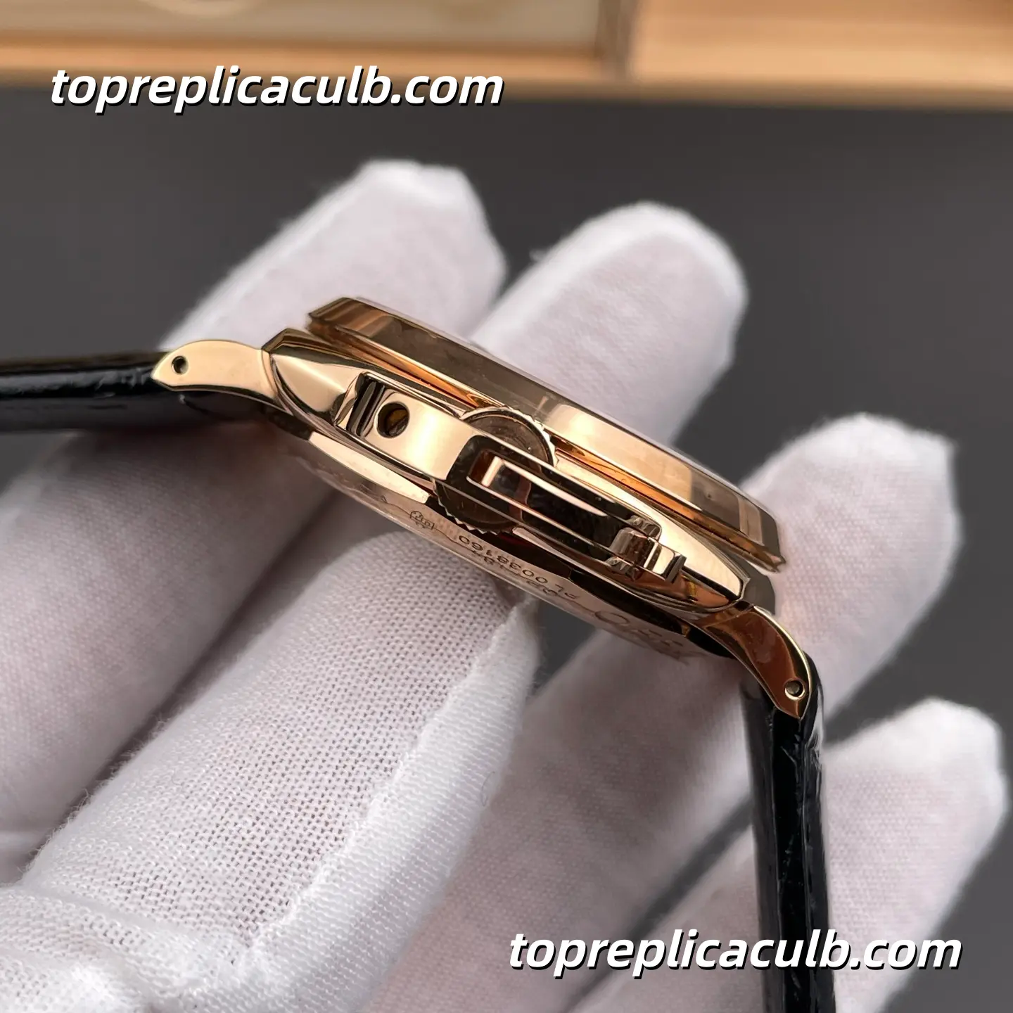 VS Factory Panerai Luminor Due PAM00908 42MM Rose Gold Case Black Sandwich Dial Black Alligator Leather Strap Super Clone Watch With OP XXXIV Automatic Movement - Image 5