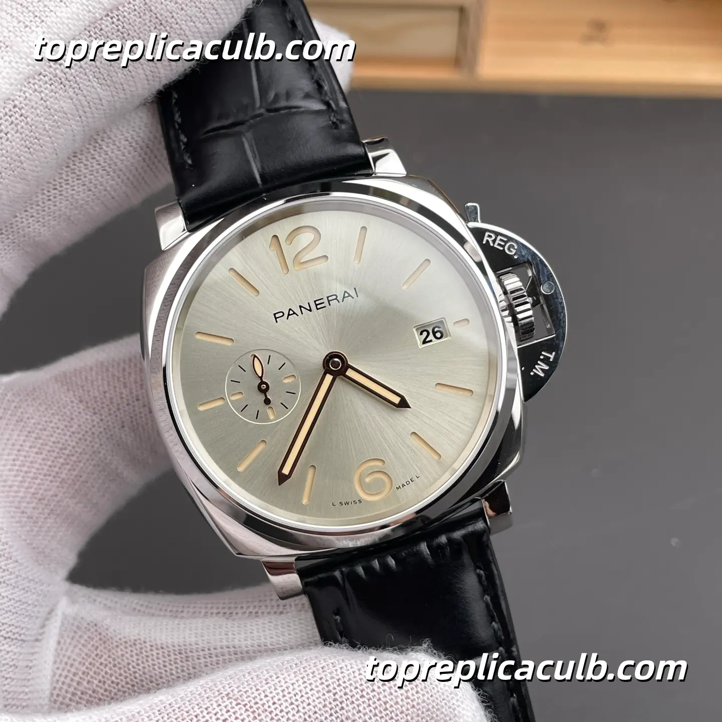 VS Factory Panerai Luminor Due “Silver Moon” PAM01249 42MM Stainless Steel Case Sunburst Silver Dial Super Clone Watch With P.900 Automatic Movement - Image 4