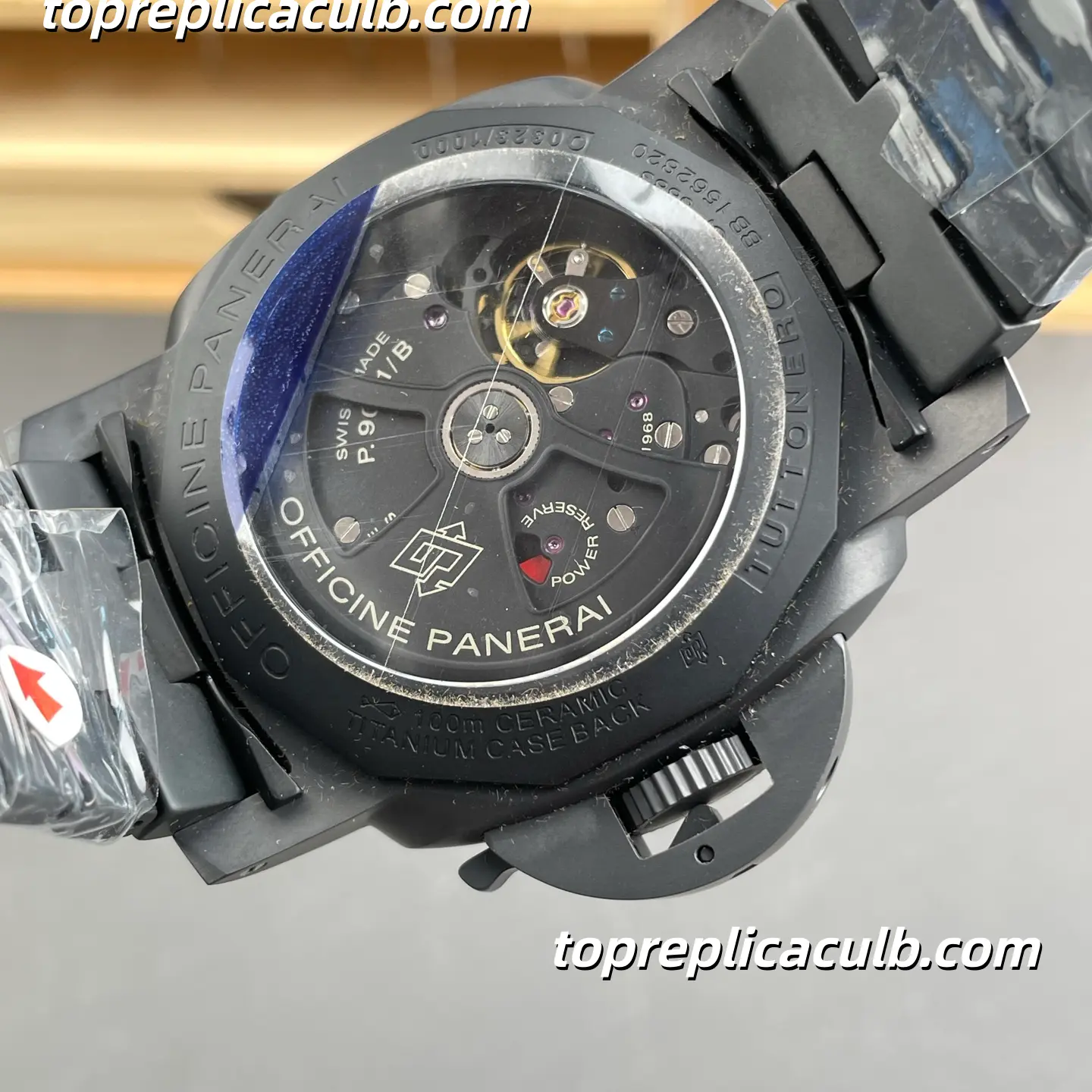 VS Factory Panerai Luminor GMT Ceramica “Black Phantom” PAM01438 44MM Full Ceramic Black Dial Super Clone Watch With Cal.P.9010 Automatic GMT Movement - Image 7