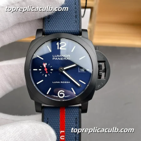 VS Factory Panerai Luminor Luna Rossa “Blue Shark” PAM01408 40MM Matte Black Ceramic Style Case Blue Sunburst Dial Super Clone Watch