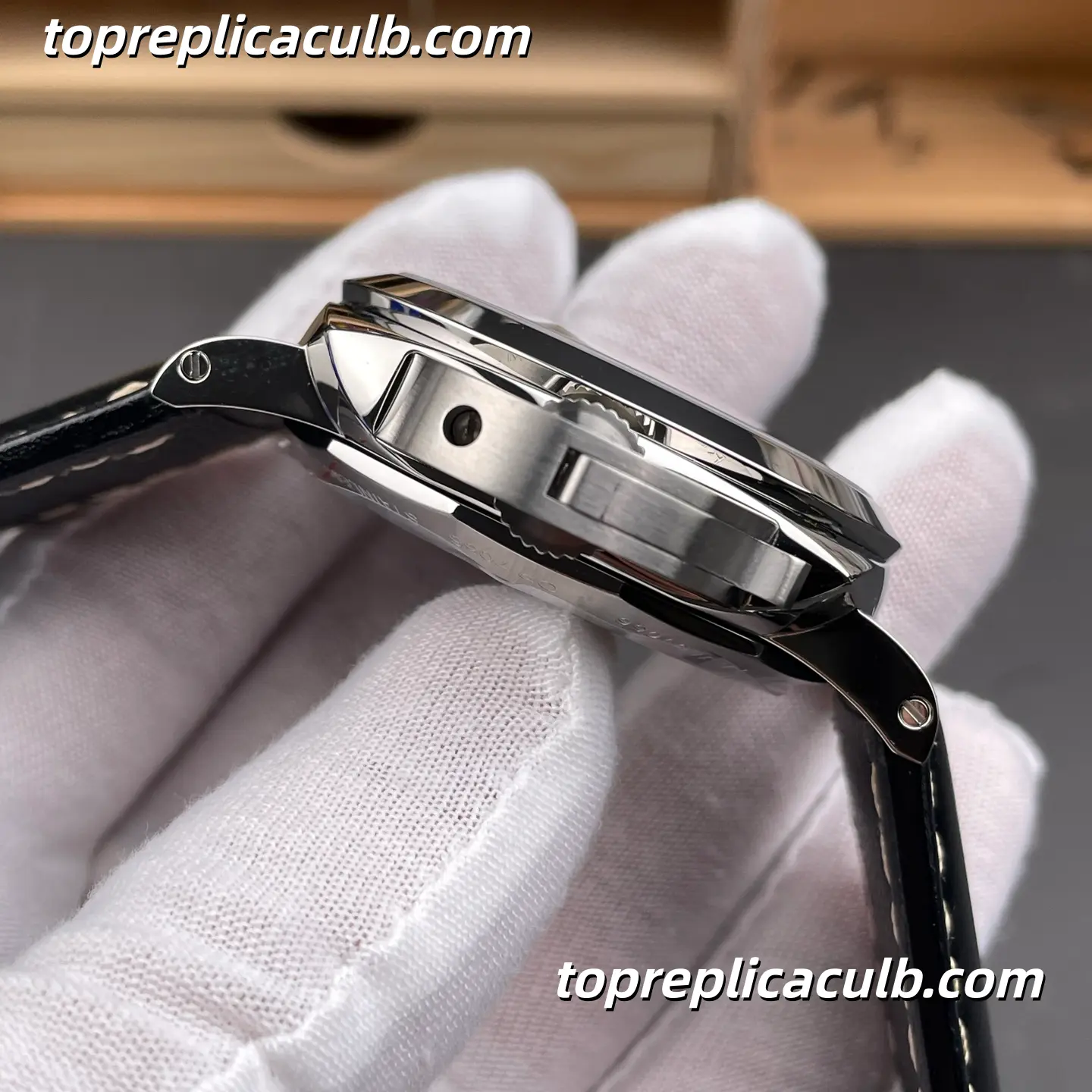 VS Factory Panerai Luminor Marina “Blue Dolphin” PAM01359 44MM Stainless Steel Case Black Sandwich Dial Blue Small Seconds Super Clone Watch With Cal.P.9010 Automatic Movement - Image 7