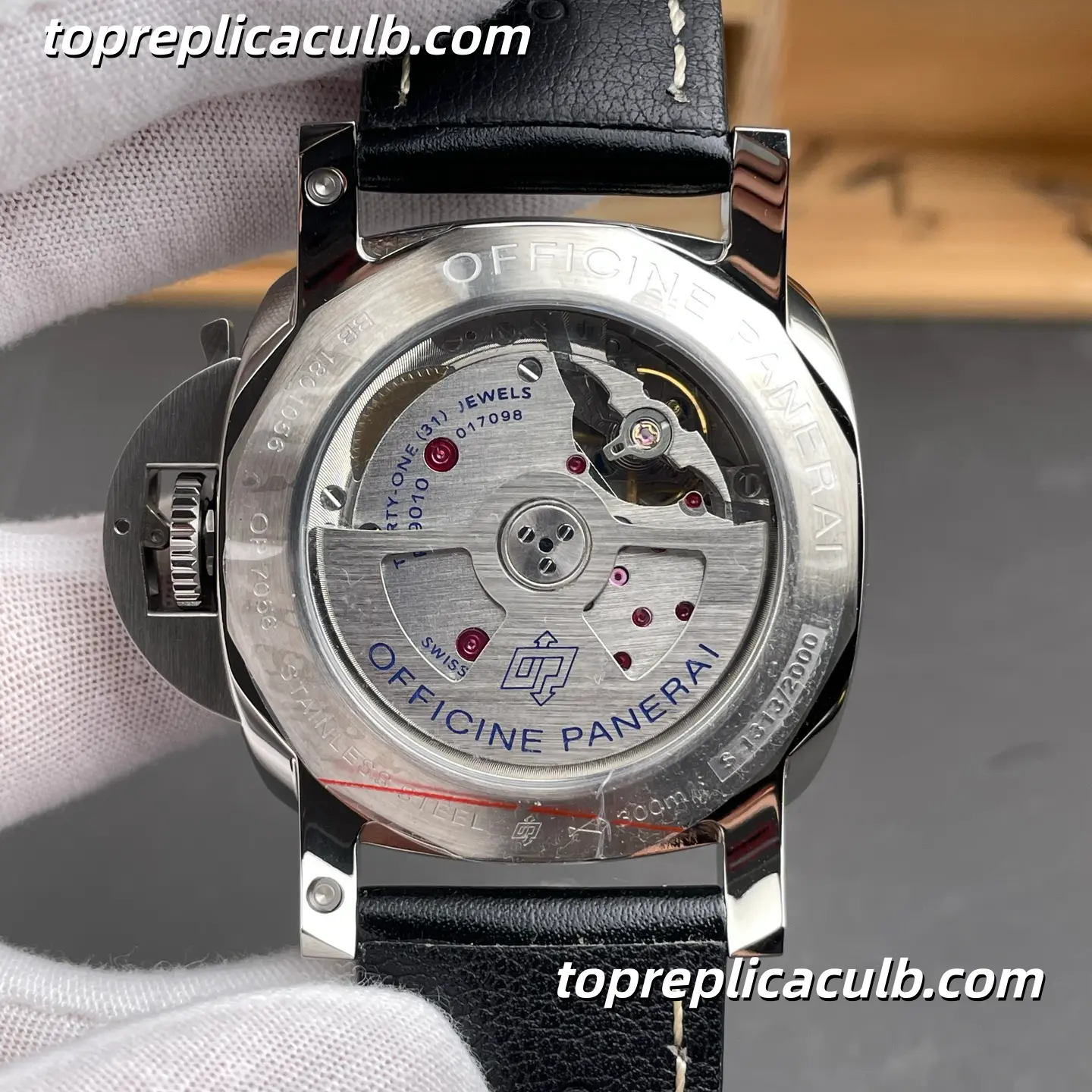 VS Factory Panerai Luminor Marina “Blue Dolphin” PAM01359 44MM Stainless Steel Case Black Sandwich Dial Blue Small Seconds Super Clone Watch With Cal.P.9010 Automatic Movement - Image 6