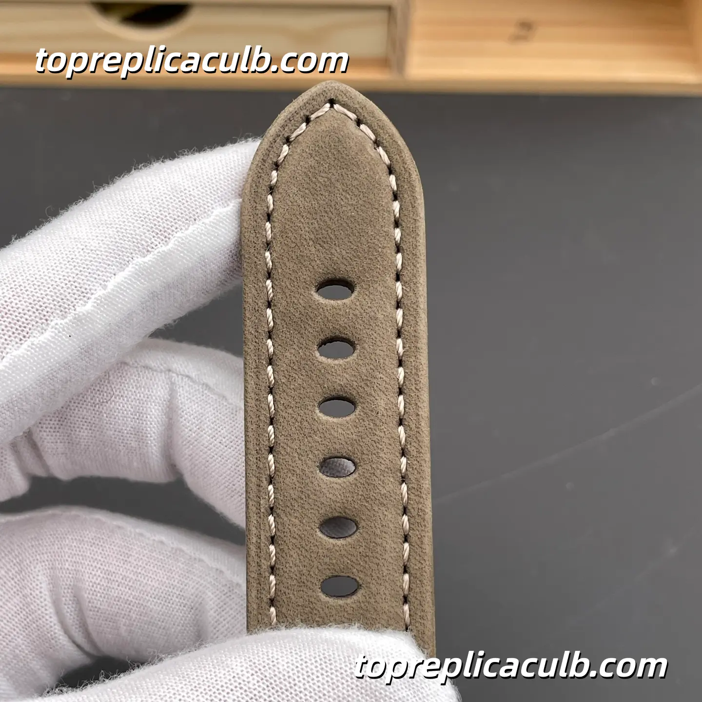 VS Factory Panerai Luminor Marina PAM01314 44MM Stainless Steel Case White Dial Grey Suede Leather Strap Super Clone Watch With Cal.P.9010 Automatic Movement - Image 9