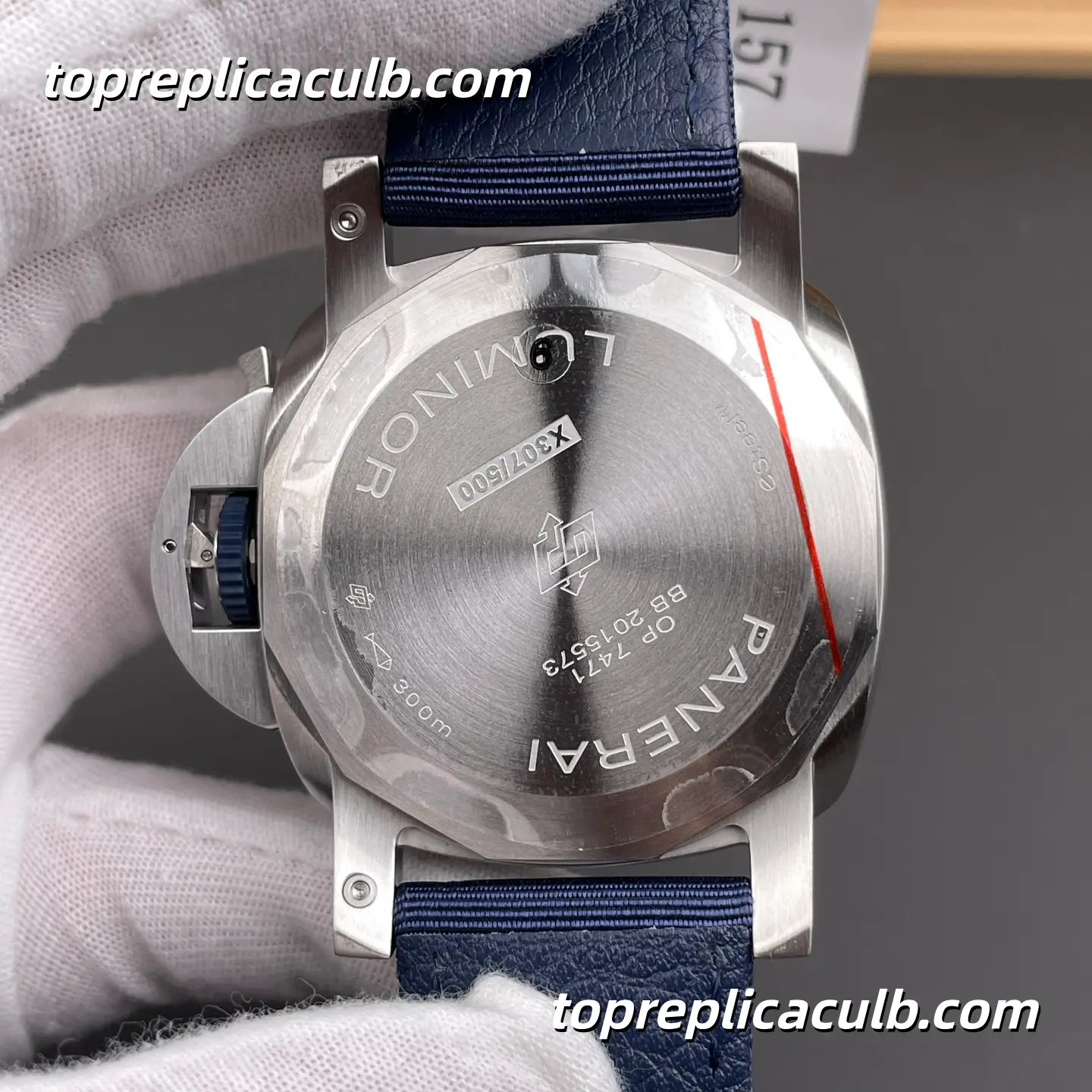 VS Factory Panerai Luminor Marina eSteel PAM01157 44MM Stainless Steel Case Blue Gradient Dial Blue Fabric Strap Super Clone Watch With Cal.P.9010 Automatic Movement - Image 9