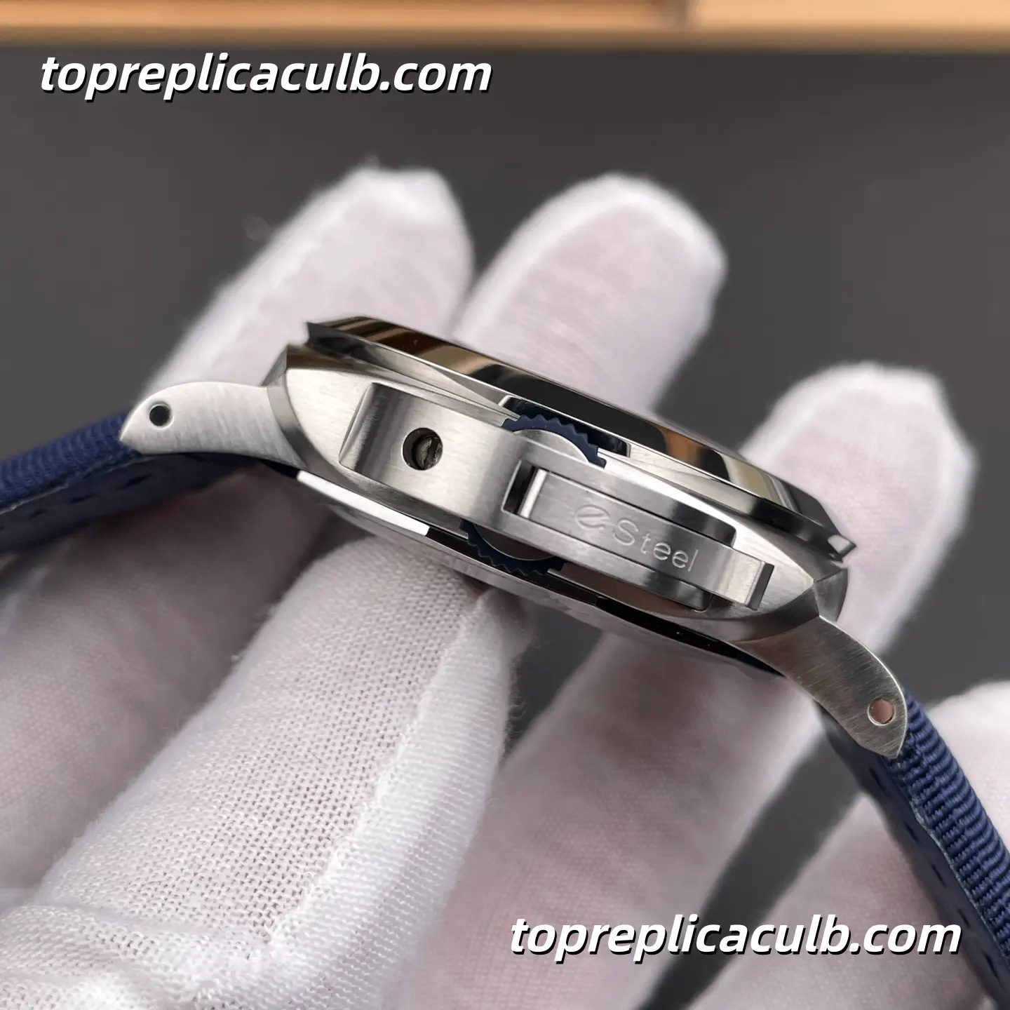 VS Factory Panerai Luminor Marina eSteel PAM01157 44MM Stainless Steel Case Blue Gradient Dial Blue Fabric Strap Super Clone Watch With Cal.P.9010 Automatic Movement - Image 5