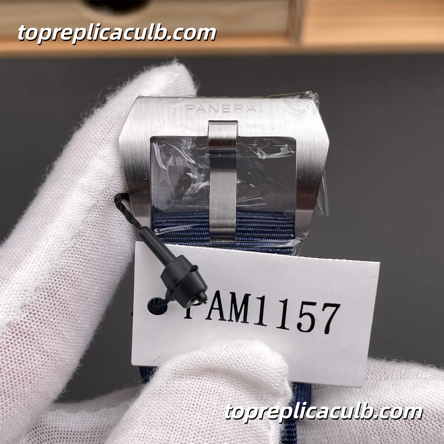 VS Factory Panerai Luminor Marina eSteel PAM01157 44MM Stainless Steel Case Blue Gradient Dial Blue Fabric Strap Super Clone Watch With Cal.P.9010 Automatic Movement - Image 7