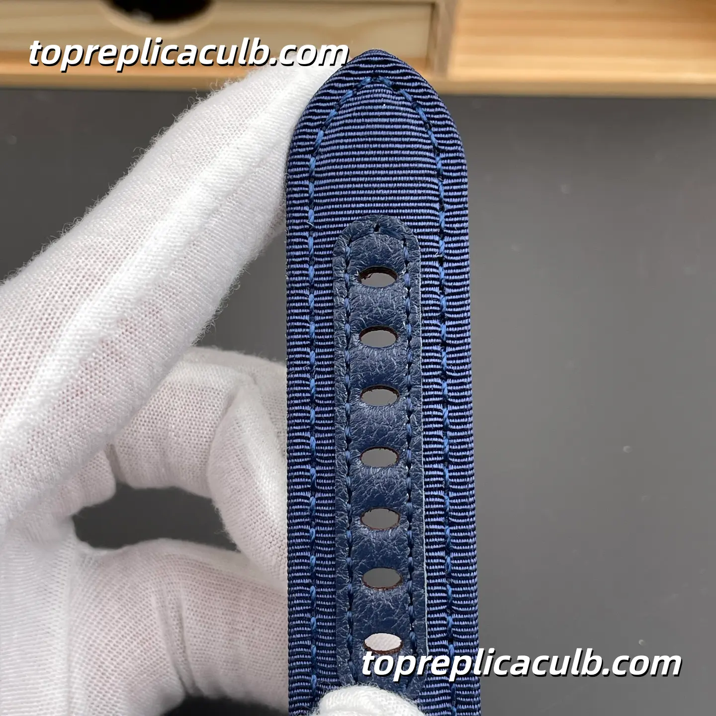 VS Factory Panerai Luminor Marina eSteel PAM01157 44MM Stainless Steel Case Blue Gradient Dial Blue Fabric Strap Super Clone Watch With Cal.P.9010 Automatic Movement - Image 8