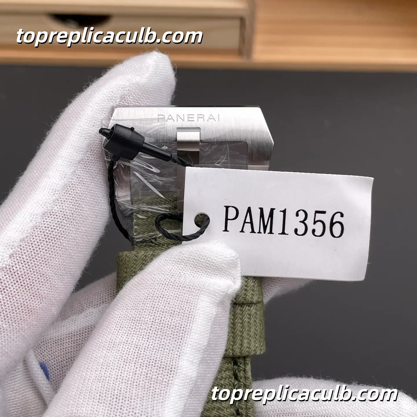 VS Factory Panerai Luminor Marina eSteel PAM01356 44MM Stainless Steel Case Green Gradient Sandwich Dial Green Fabric Strap Super Clone Watch With Cal.P.9010 Automatic Movement - Image 8