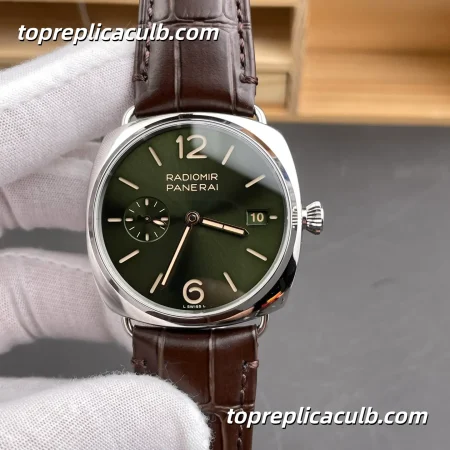 VS Factory Panerai Radiomir “Green Forest” PAM01386 40MM Gradient Green Dial Brown Leather Strap Super Clone Watch
