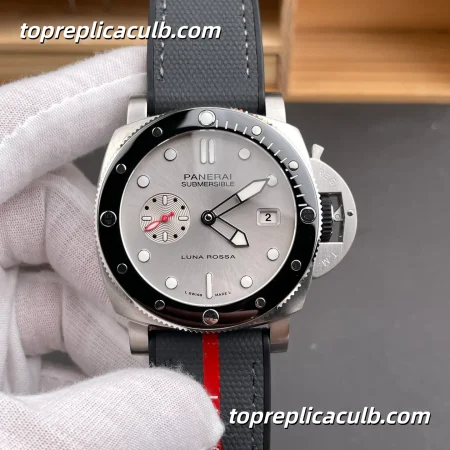 VS Factory Panerai Submersible Luna Rossa “Silver Shark” PAM01681 44MM Silver Dial Black Ceramic Bezel Super Clone Watch