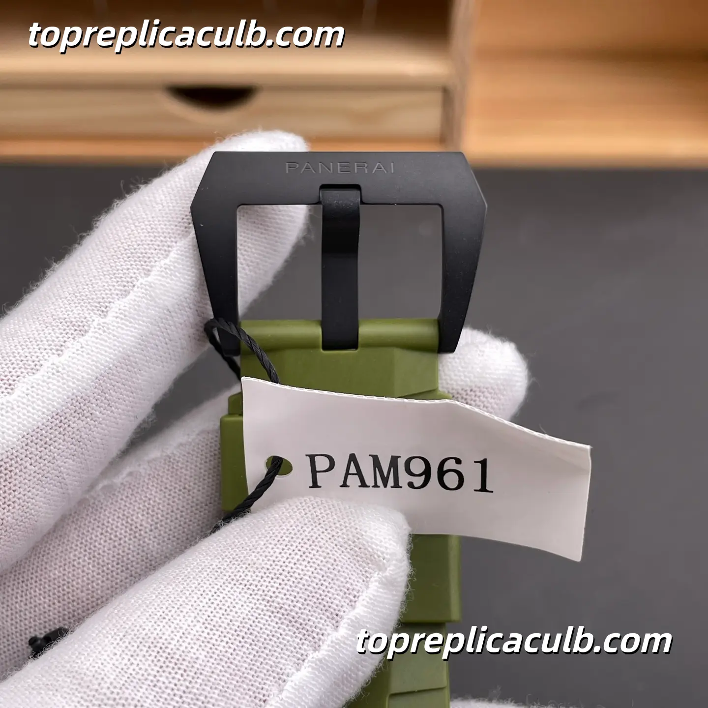 VS Factory Panerai Submersible Marina Militare “Green Beast” PAM00961 47MM Carbotech Style Case Forged Carbon Dial Army Super Clone Watch With Cal.P.9010 Automatic Movement - Image 8