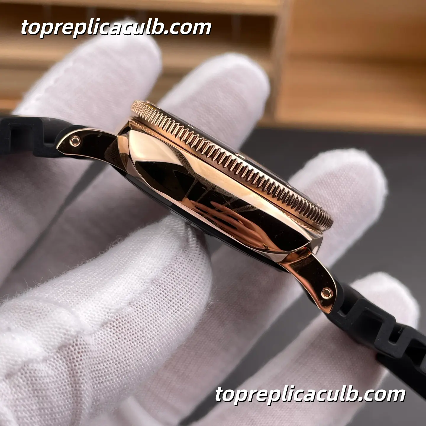 VS Factory Panerai Submersible “Rose Gold Black Shark” PAM02164 42MM Rose Gold Case Matte Black Dial Black Ceramic Bezel Super Clone Watch With P.900 Automatic Movement - Image 6