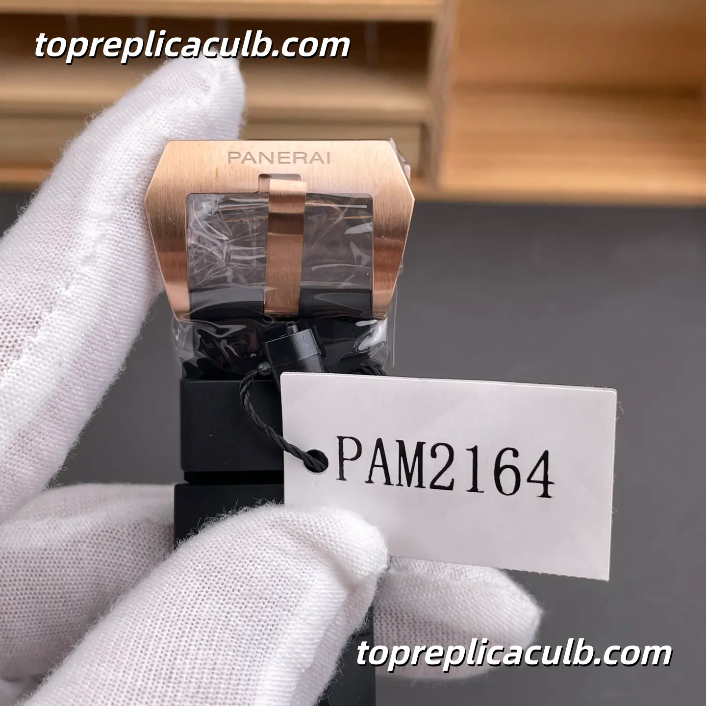 VS Factory Panerai Submersible “Rose Gold Black Shark” PAM02164 42MM Rose Gold Case Matte Black Dial Black Ceramic Bezel Super Clone Watch With P.900 Automatic Movement - Image 8