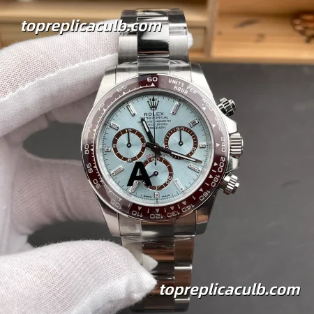 VS Factory Rolex Daytona “Ice Blue” Platinum 126506-0002 40MM Ice Blue Dial Brown Ceramic Bezel Oyster Bracelet Super Clone Watch with 4130 Movement