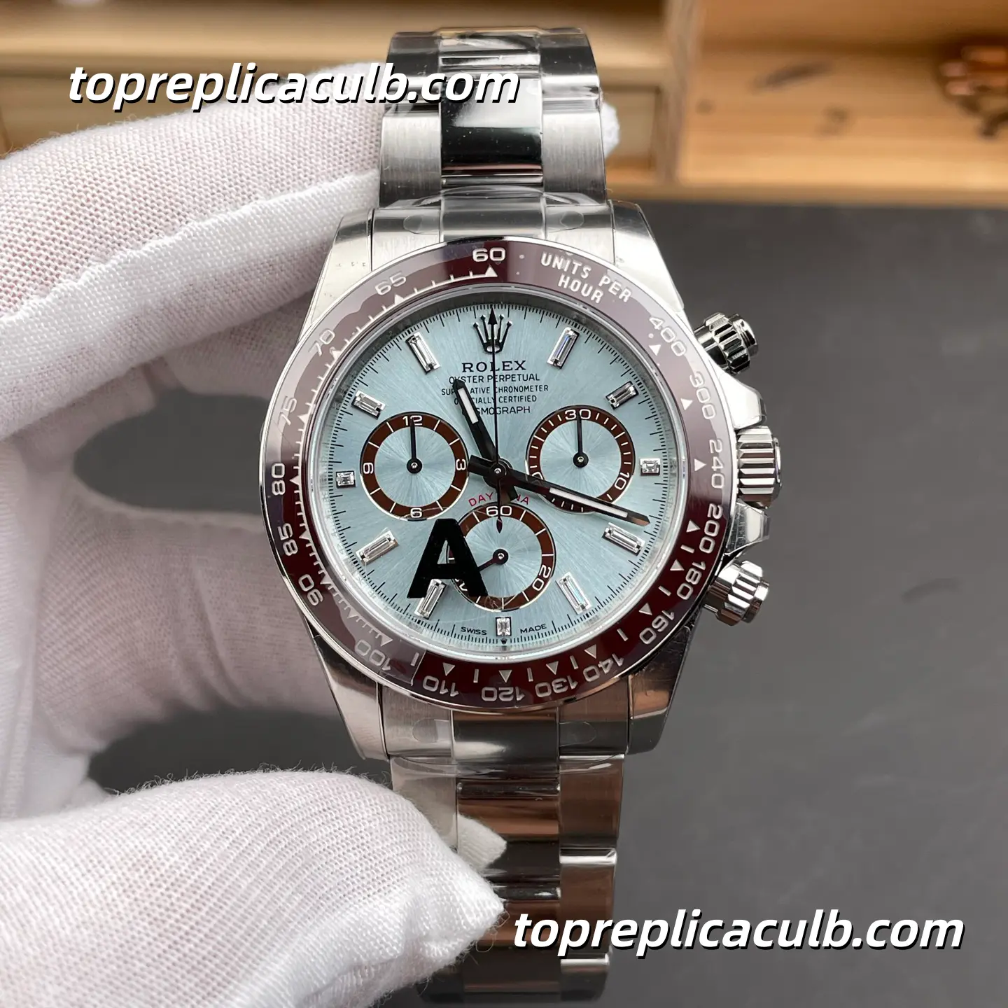 VS Factory Rolex Daytona “Ice Blue” Platinum 126506-0002 40MM Ice Blue Dial Brown Ceramic Bezel Oyster Bracelet Super Clone Watch with 4130 Movement