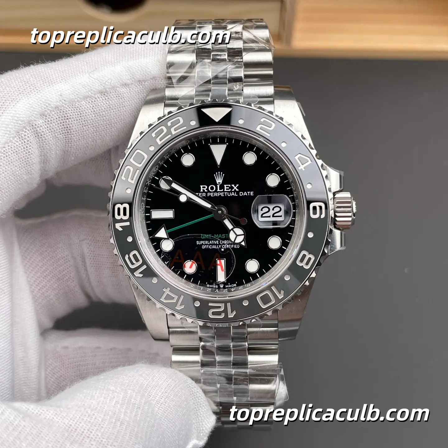 VS Factory Rolex GMT-Master II “Bruce Wayne” 126710GRNR-0003 40MM Black Dial Black & Grey Ceramic Bezel Jubilee Bracelet Super Clone Watch