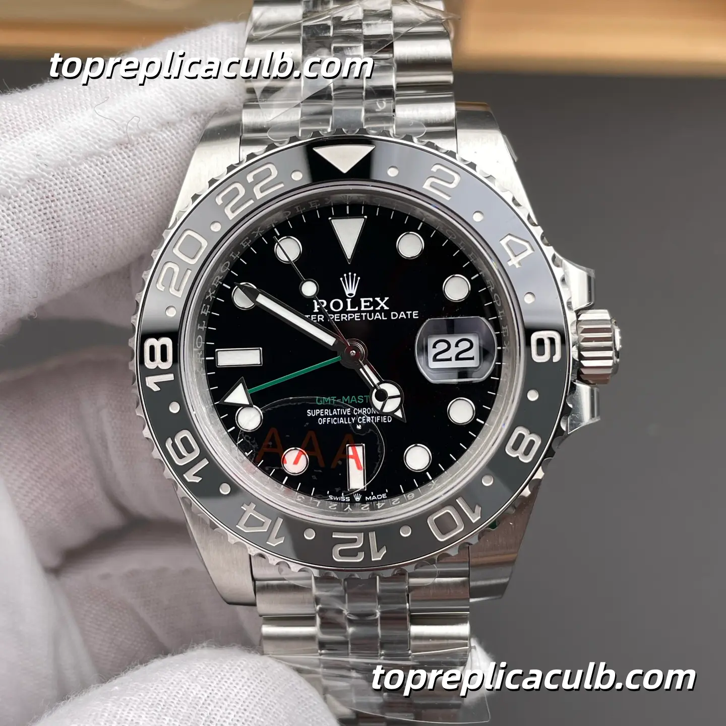 VS Factory Rolex GMT-Master II “Bruce Wayne” 126710GRNR-0003 40MM Black Dial Black & Grey Ceramic Bezel Jubilee Bracelet Super Clone Watch with 3285 Movement - Image 3