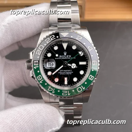 VS Factory Rolex GMT-Master II “Sprite” Left-Handed 126720VTNR-0002 40MM Black Dial Green & Black Ceramic Bezel Oyster Bracelet Super Clone Watch with 3285 Movement