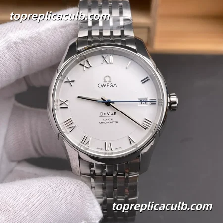VS Omega De Ville Prestige Ref.431.10.41.21.02.001 41MM Silver Dial Roman Numeral Stainless Steel Bracelet Super Clone Watch
