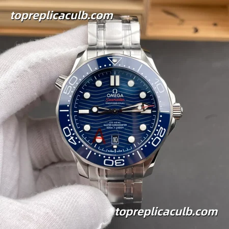 VS Omega Seamaster Diver 300M Ref.210.30.42.20.03.001 42MM Blue Ceramic Dial Stainless Steel Super Clone Watch with Stainless Steel Bracelet 8800 Automatic Movement