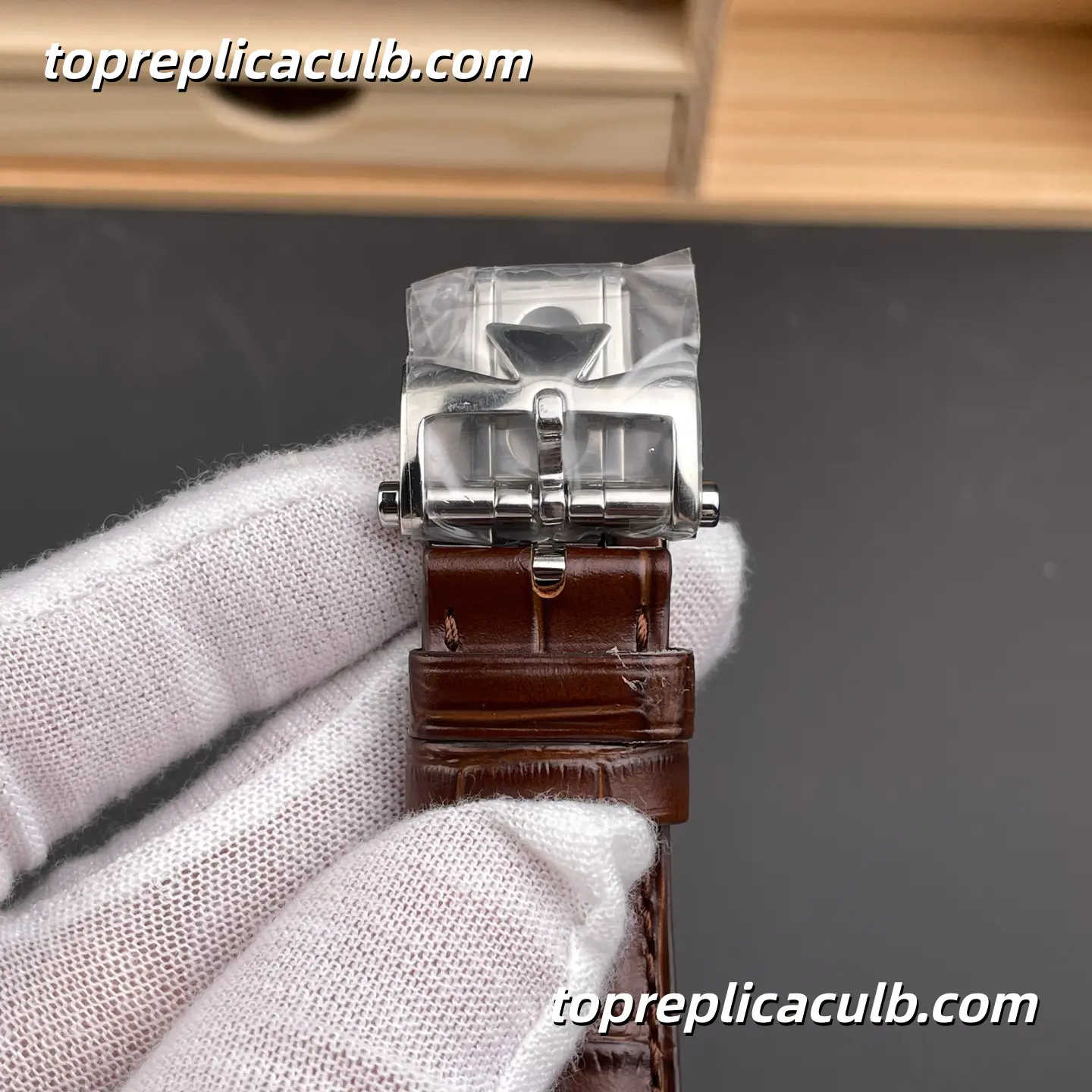 Vacheron Constantin Fiftysix Self-Winding 4600E/000A-B442 Super Clone Watch Stainless Steel Silver Dial Brown Leather Strap 1326 Movement - Image 8