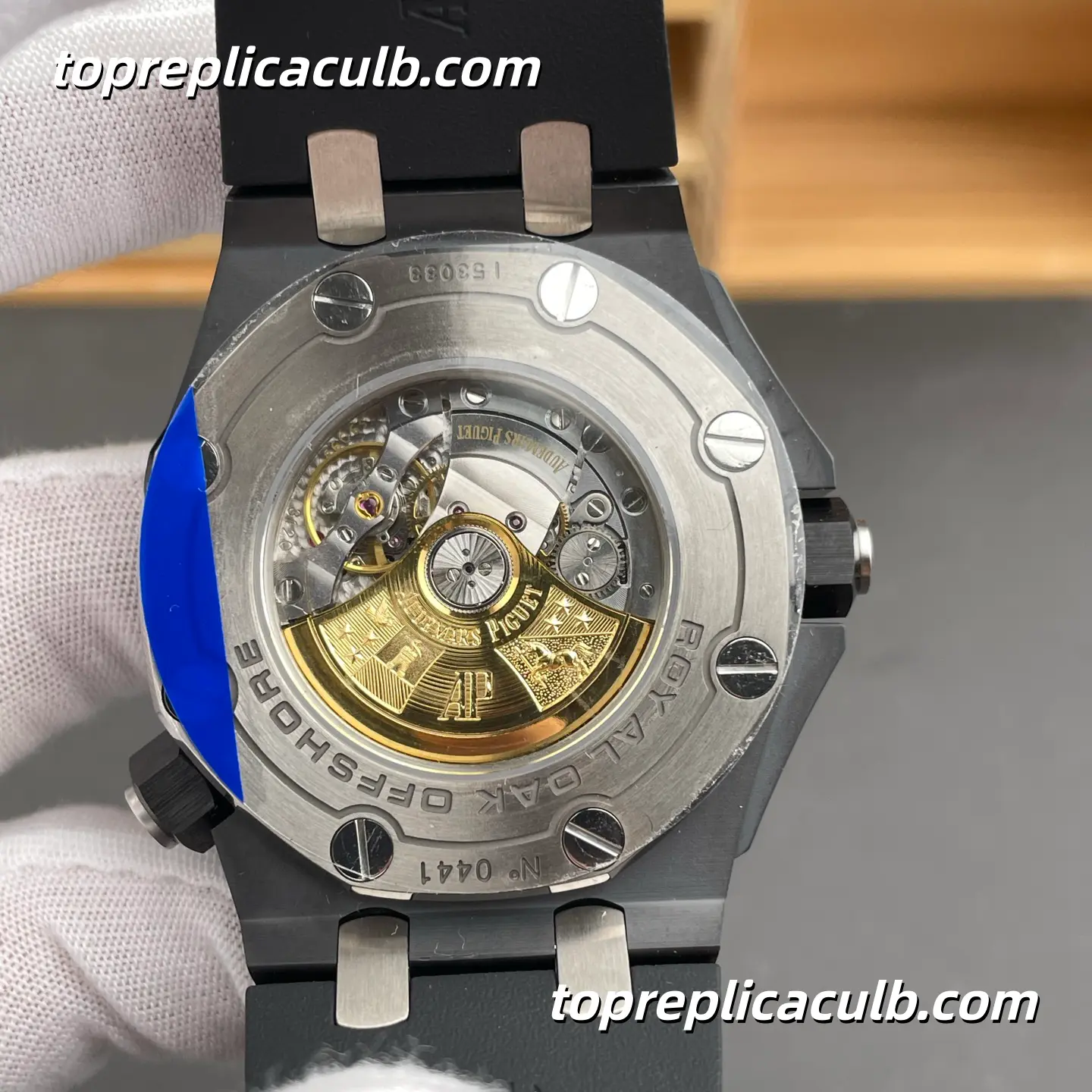 ZF Factory Audemars Piguet Royal Oak Offshore Ref.15707CE.OO.A002CA.01 42MM Black Dial Super Clone Watch with Black Rubber Strap and 1:1 Automatic Movement - Image 7