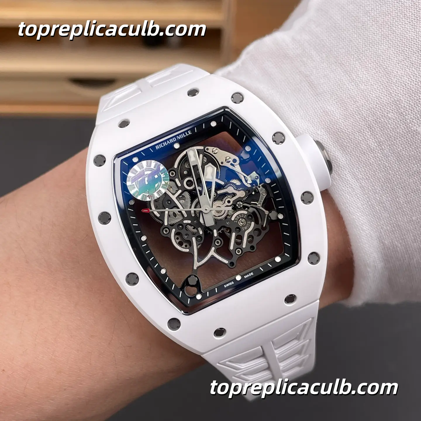 ZF Factory Richard Mille RM055 White Ceramic V3 49.9x42.7MM RMUL2 Movement Super Clone Watch - Image 2