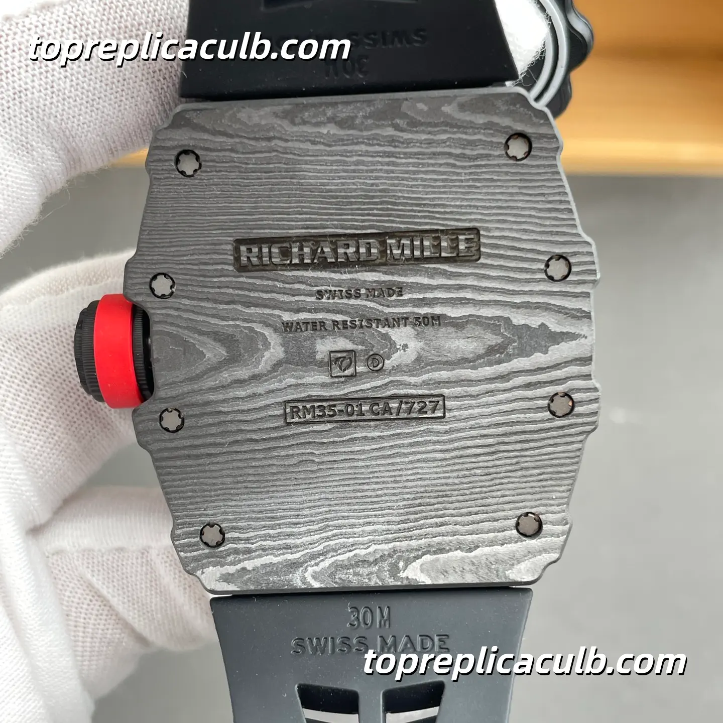 ZF Factory Richard Mille RM35-01 Rafael Nadal Black Red Carbon Fiber Skeleton Dial 51x42mm Super Clone Watch With RMUL3 Movement - Image 8