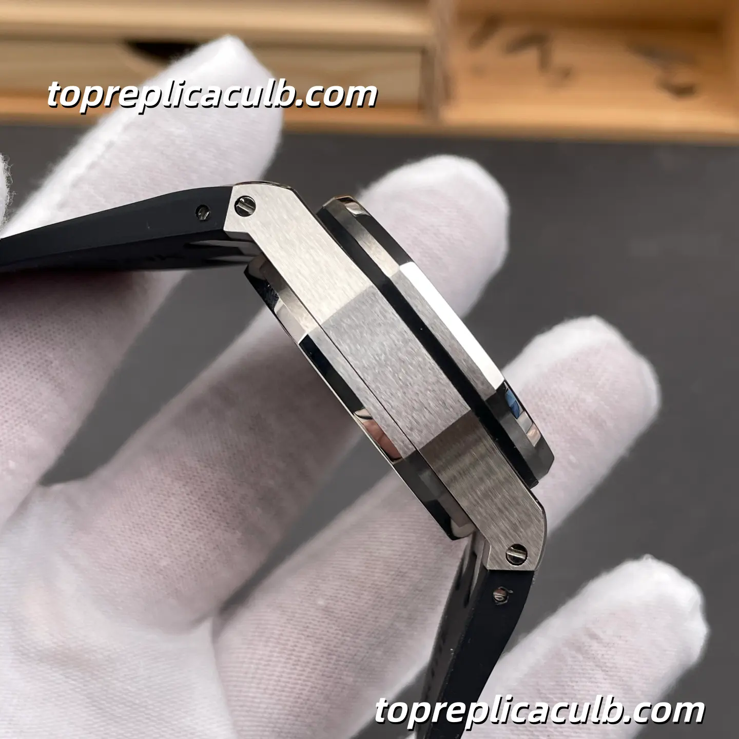 ZPF Factory Audemars Piguet Royal Oak Offshore Chronograph 37MM 26231ST.ZZ.D002CA.01 Black Lady Tapisserie Dial Diamond Bezel Black Rubber Strap Super Clone Watch with 2385 1:1 Automatic Movement - Image 6