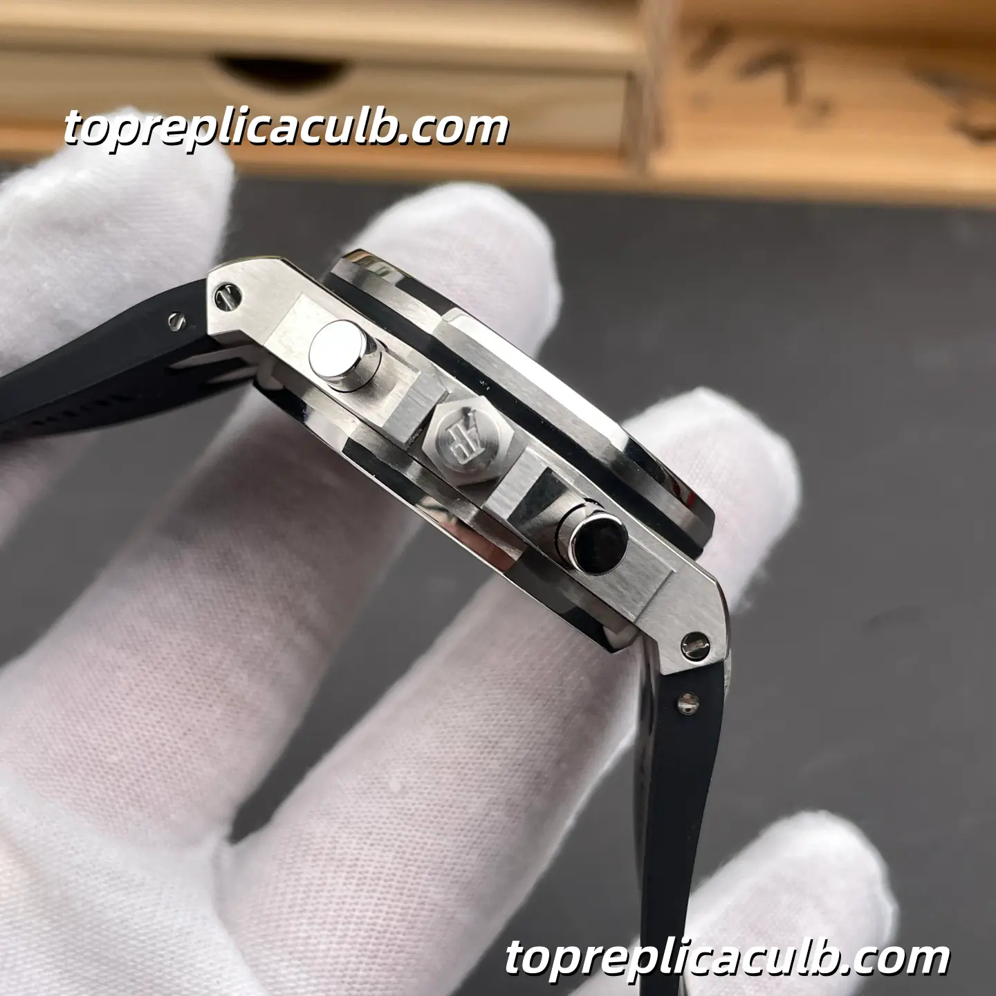 ZPF Factory Audemars Piguet Royal Oak Offshore Chronograph 37MM 26231ST.ZZ.D002CA.01 Black Lady Tapisserie Dial Diamond Bezel Black Rubber Strap Super Clone Watch with 2385 1:1 Automatic Movement - Image 5