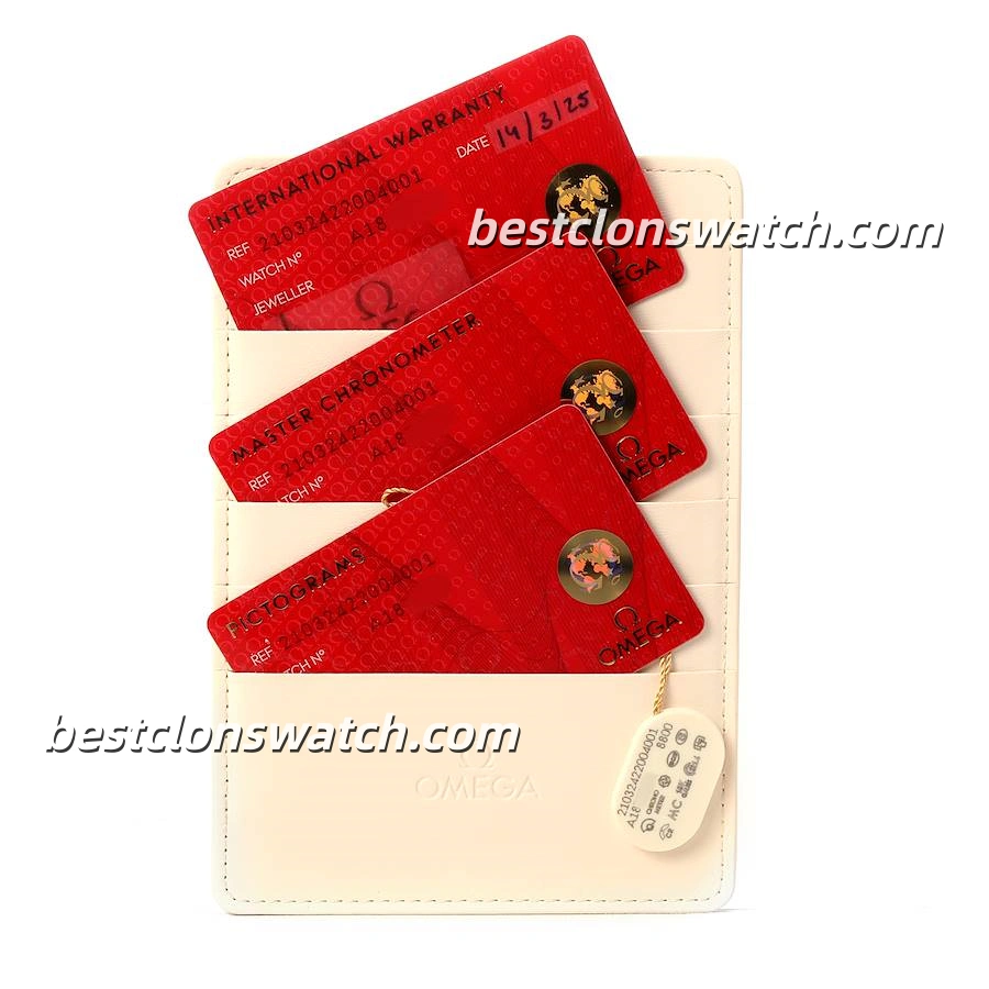 Omega Boutique New Version Wooden Watch Box Set with Warranty Cards, Operating Instructions and Travel Pouch for Replica & Super Clone Watches - Image 3