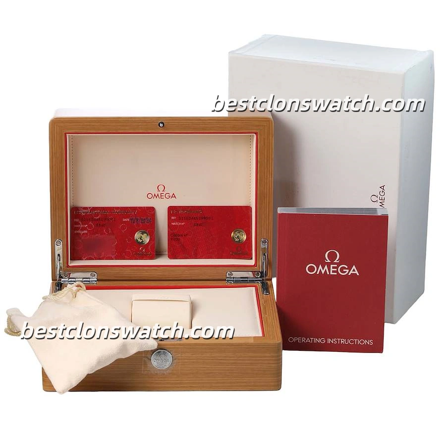 Omega Boutique New Version Wooden Watch Box Set with Warranty Cards, Operating Instructions and Travel Pouch for Replica & Super Clone Watches - Image 2