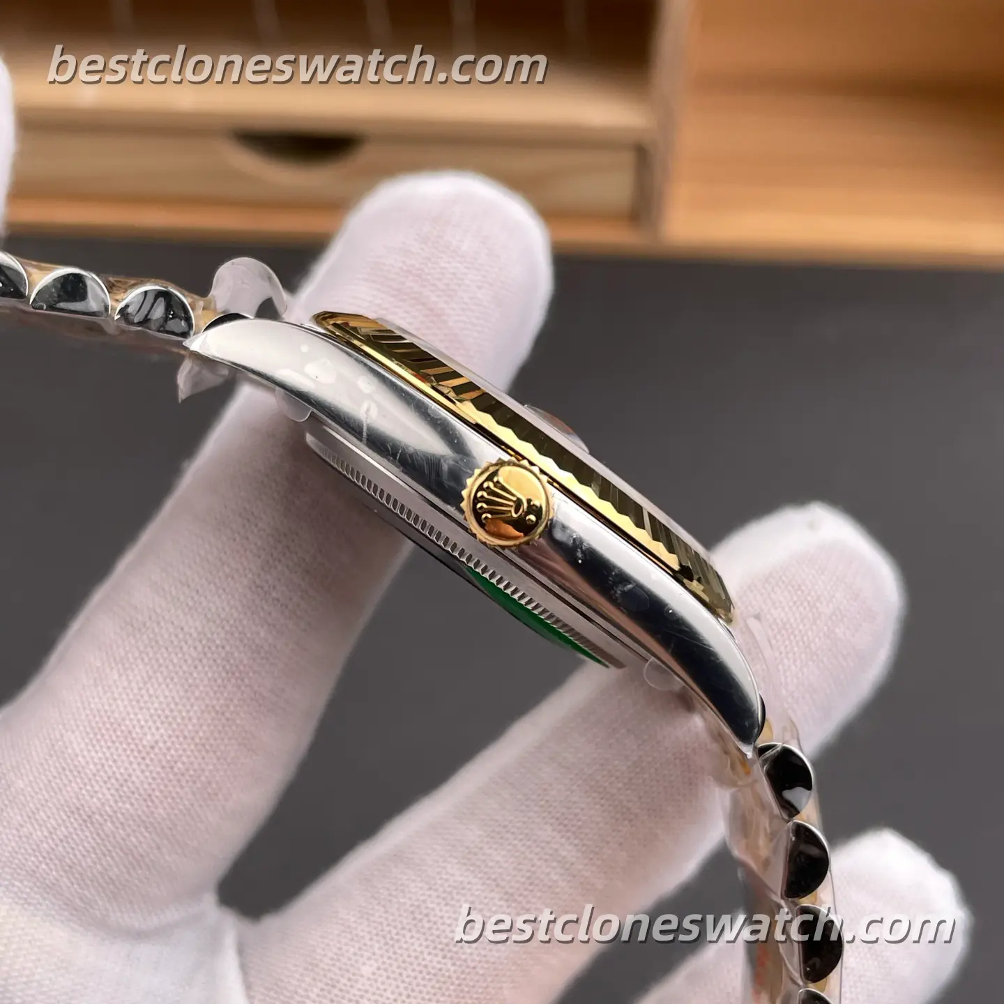 Rolex DateJust 41MM 126333-0020 Wimbledon Grey Roman Dial Two Tone Jubilee Bracelet Super Clone Watch with 3235 Movement - Image 5