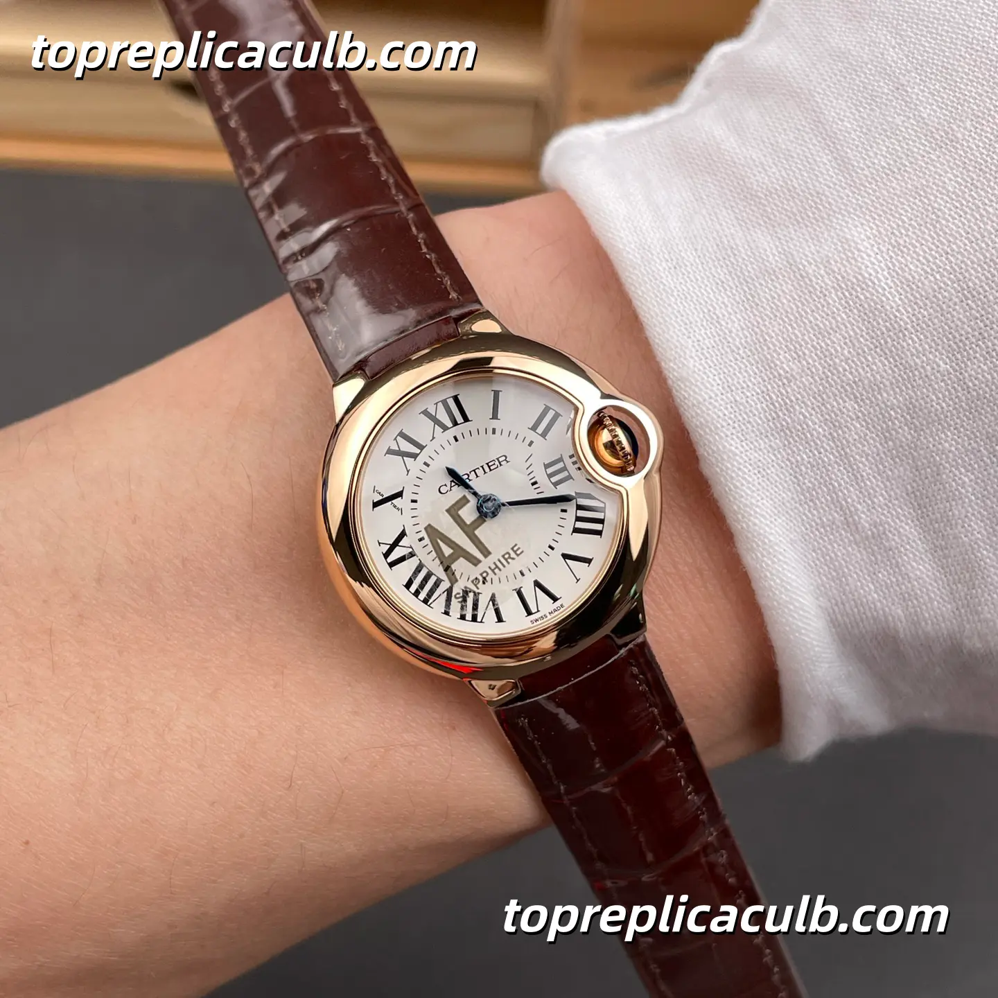 AF Factory Cartier Ballon Bleu Super Clone Watch 28MM Silver Dial WGBB0007 - Image 2