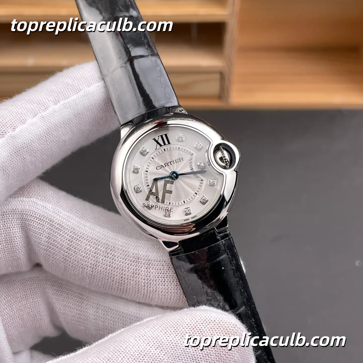 AF Factory Cartier Ballon Bleu Super Clone Watch 28MM Silver Diamond Dial W4BB0008 - Image 4