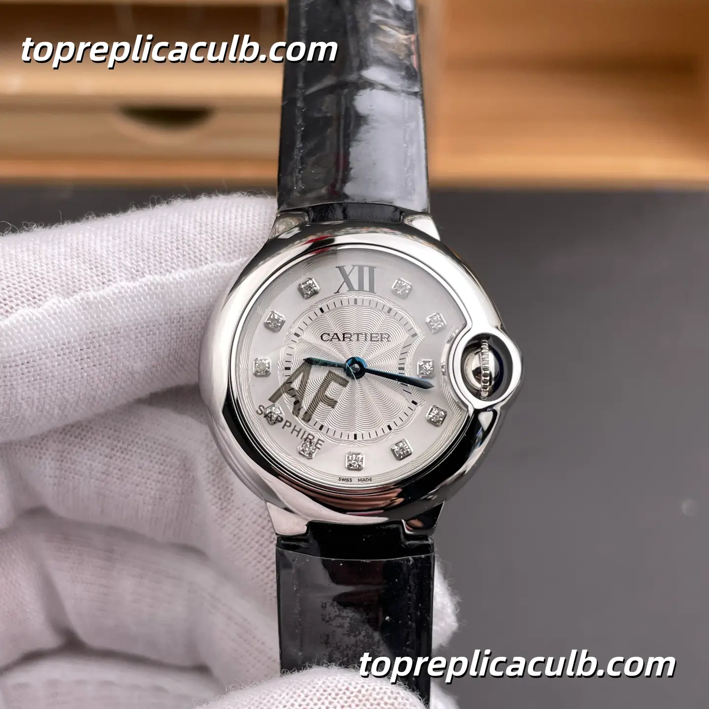 AF Factory Cartier Ballon Bleu Super Clone Watch 28MM Silver Diamond Dial W4BB0008 - Image 3