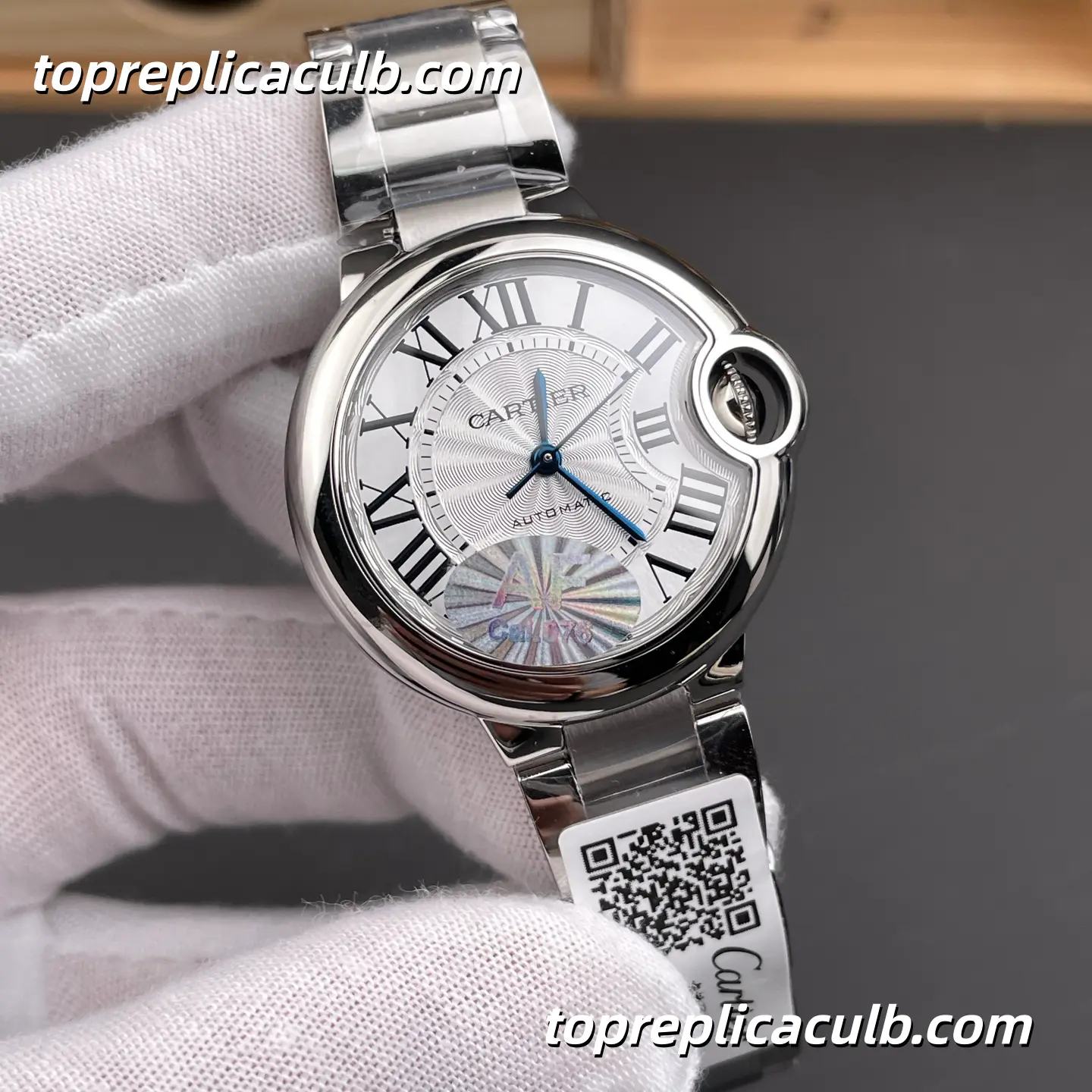 AF Factory Cartier Ballon Bleu Super Clone Watch 33MM Silver Dial W6920071 - Image 4