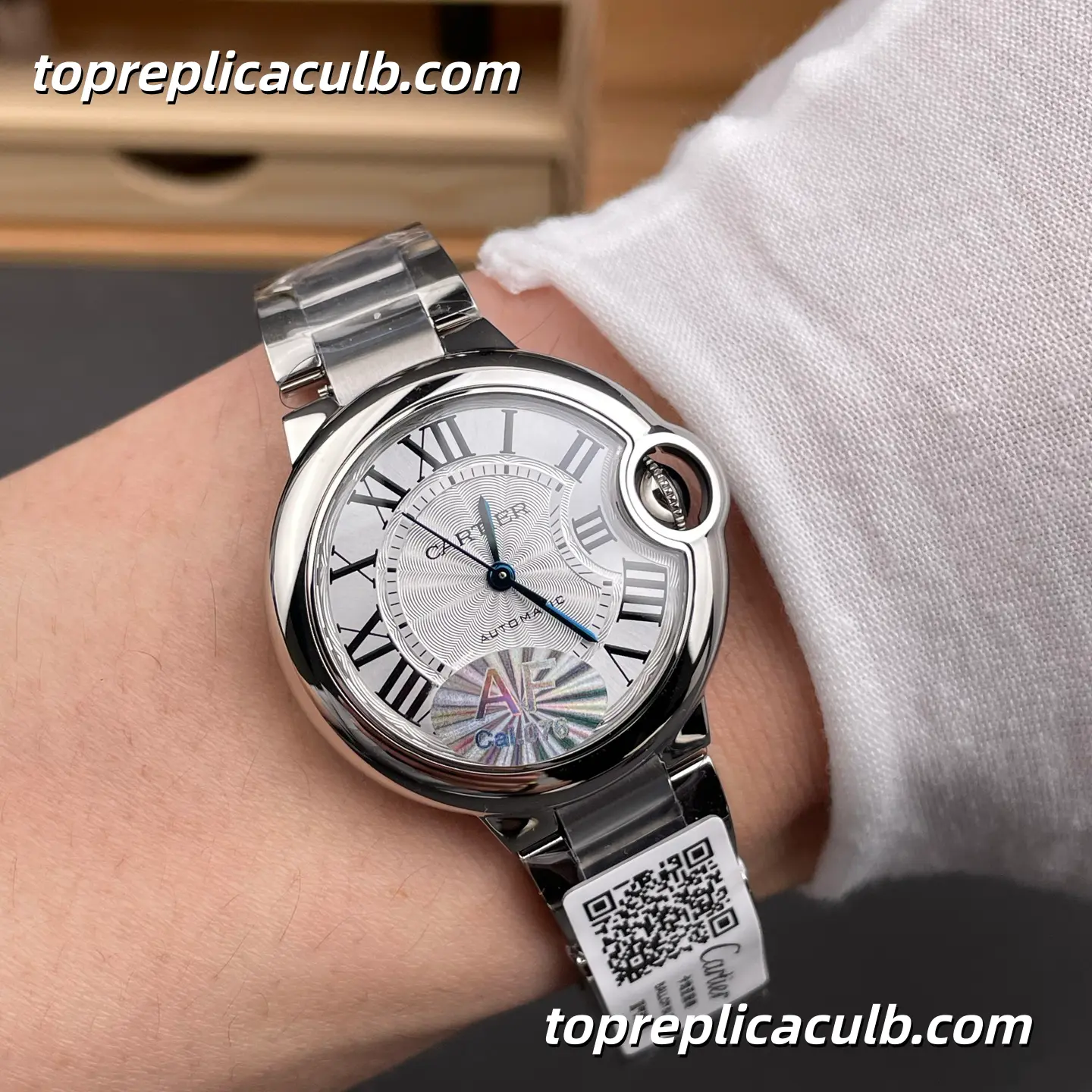 AF Factory Cartier Ballon Bleu Super Clone Watch 33MM Silver Dial W6920071 - Image 2