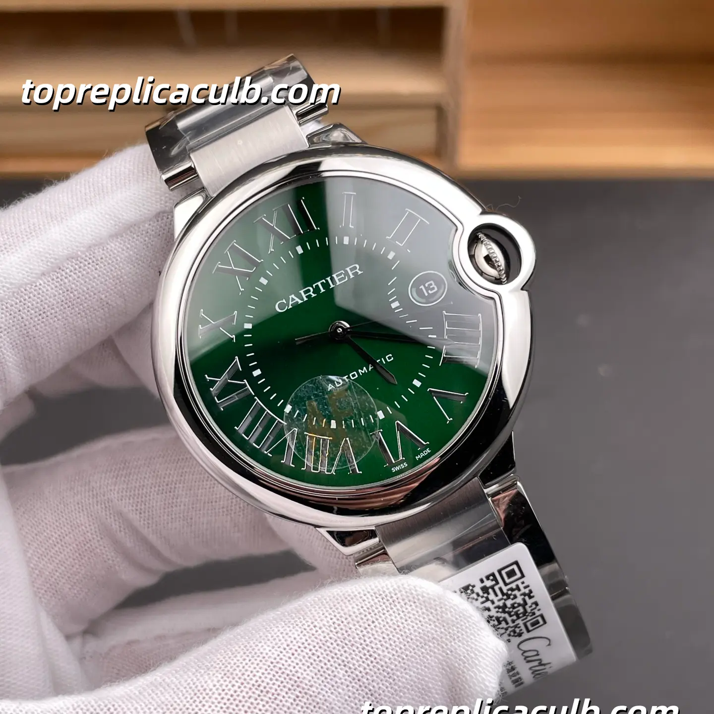 AF Factory Cartier Ballon Bleu Super Clone Watch 40MM Green Dial WSBB0071 - Image 4