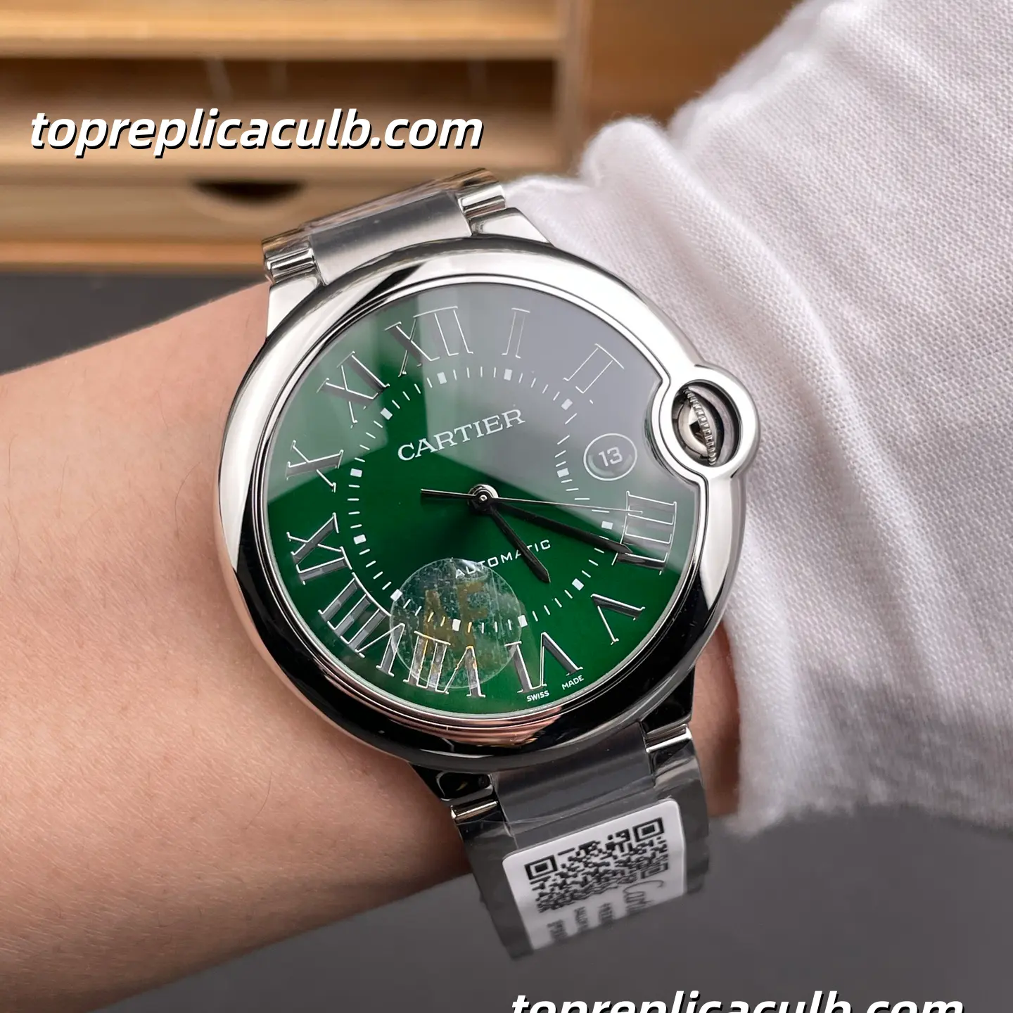 AF Factory Cartier Ballon Bleu Super Clone Watch 40MM Green Dial WSBB0071 - Image 2