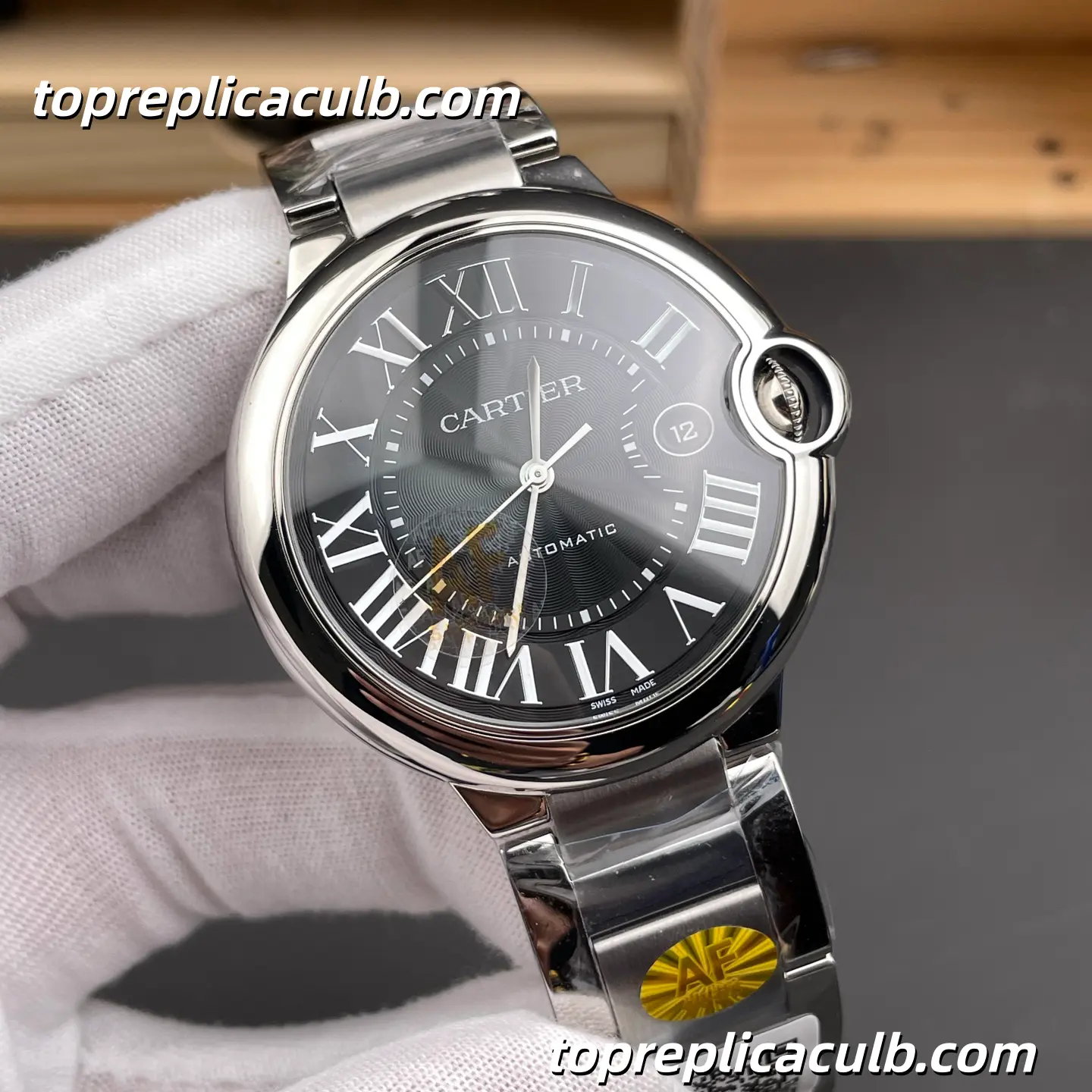 AF Factory Cartier Ballon Bleu Super Clone Watch 42MM Black Dial W6920042 - Image 4