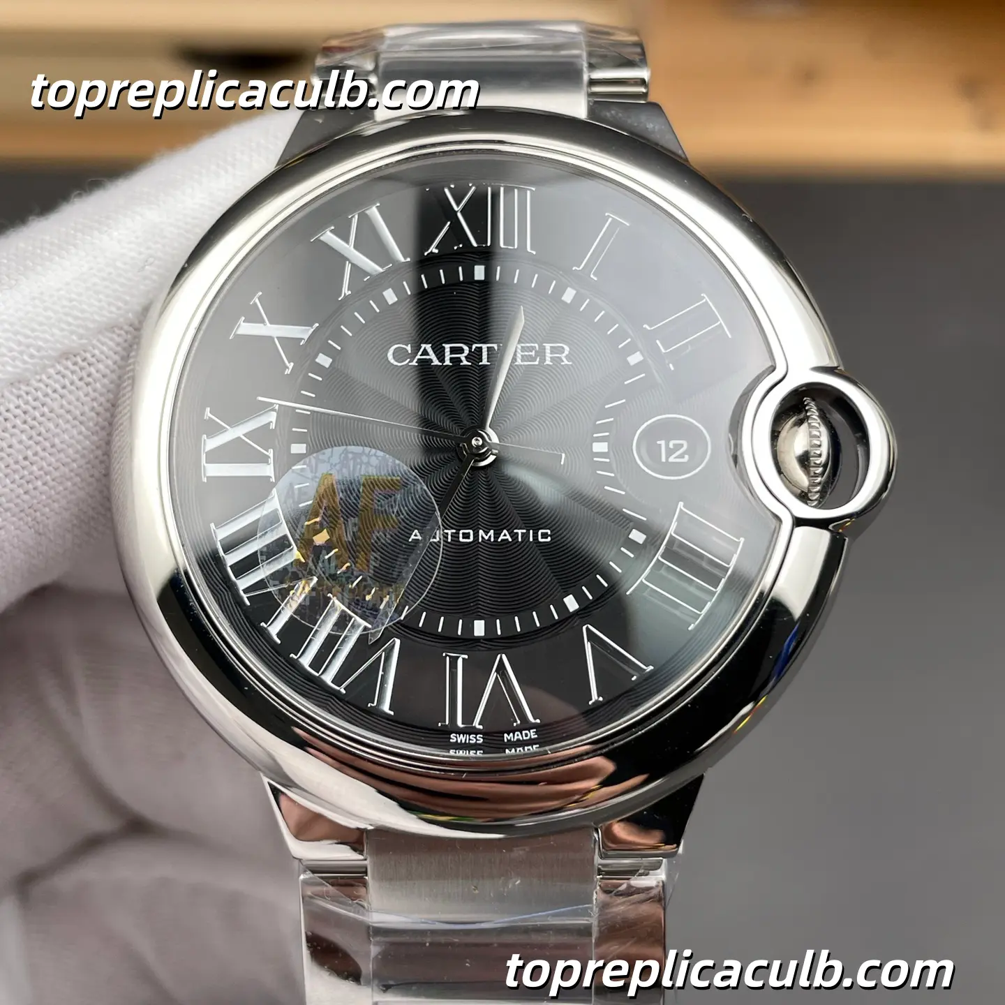 AF Factory Cartier Ballon Bleu Super Clone Watch 42MM Black Dial W6920042 - Image 3