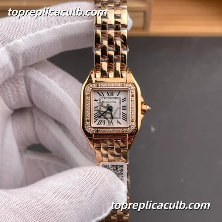 AF Factory Cartier Panthère Small Model Super Clone Watch Silver Dial Diamond Bezel WJPN0009
