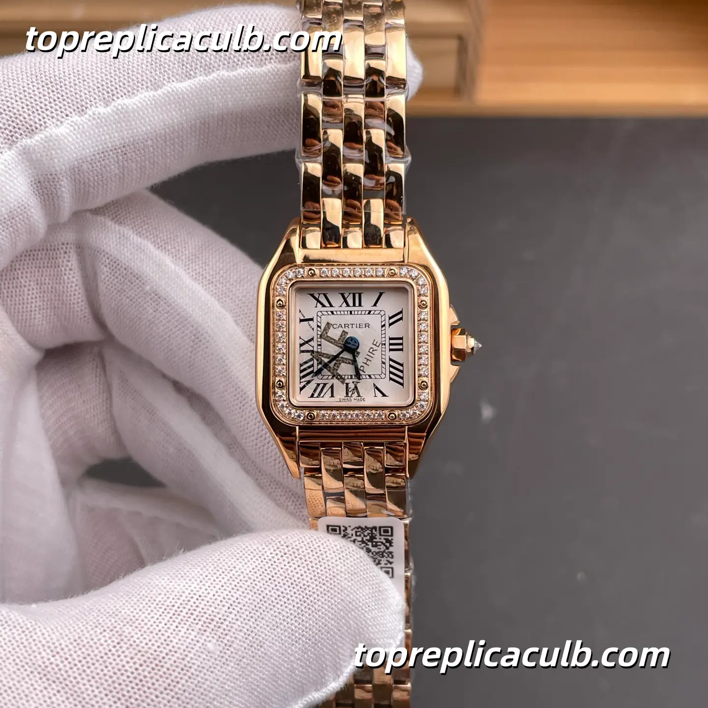 AF Factory Cartier Panthère Small Model Super Clone Watch Silver Dial Diamond Bezel WJPN0009