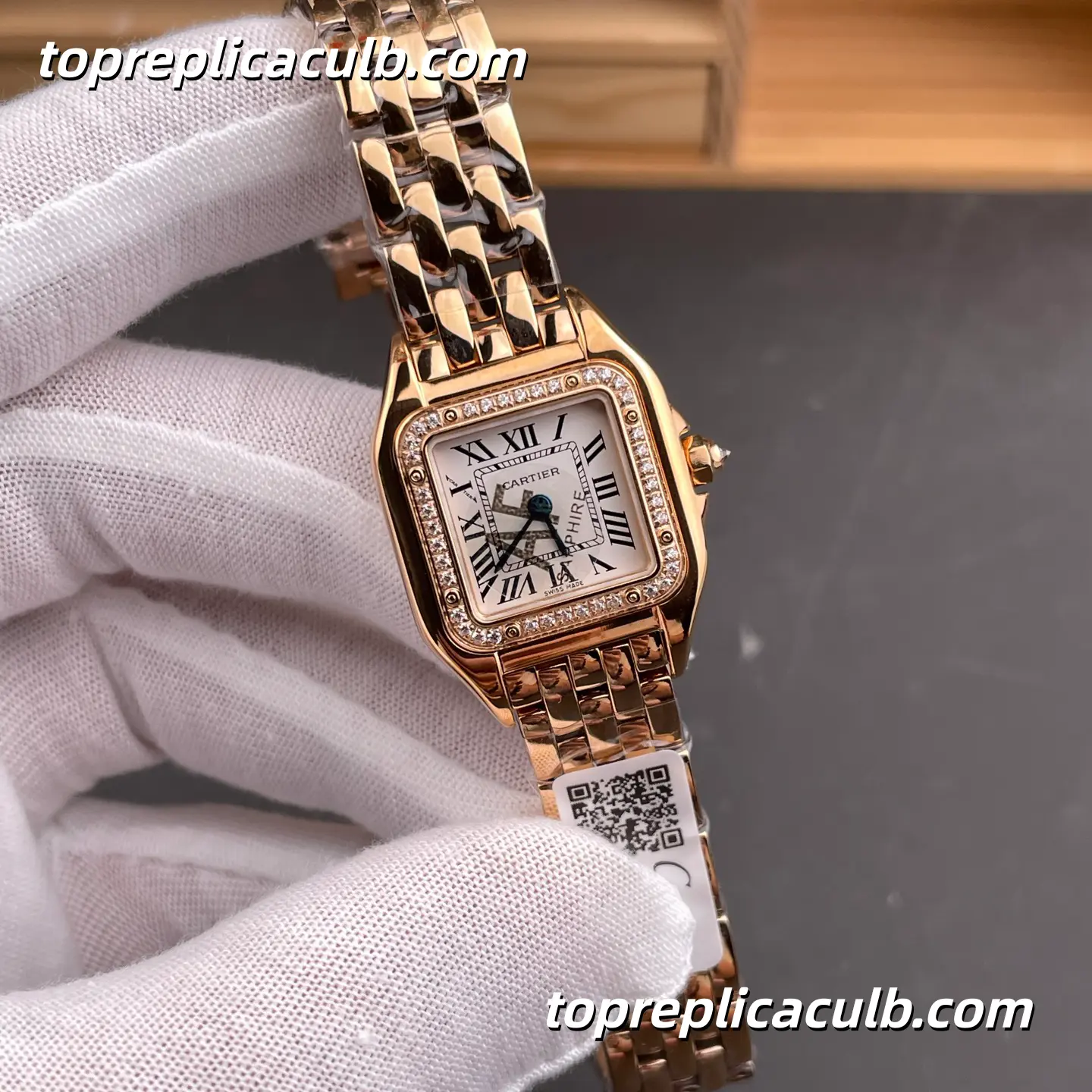AF Factory Cartier Panthère Small Model Super Clone Watch Silver Dial Diamond Bezel WJPN0009 - Image 4