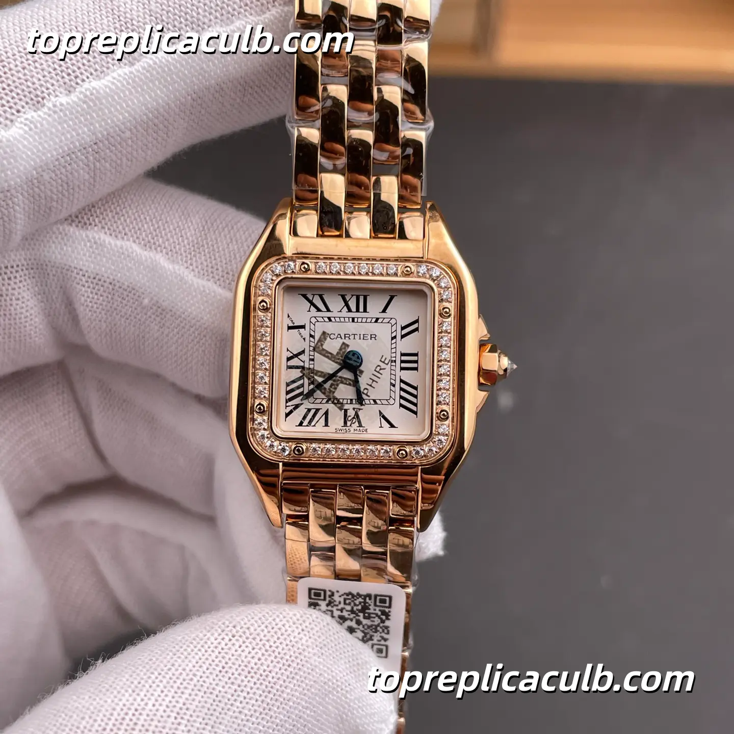 AF Factory Cartier Panthère Small Model Super Clone Watch Silver Dial Diamond Bezel WJPN0009 - Image 3