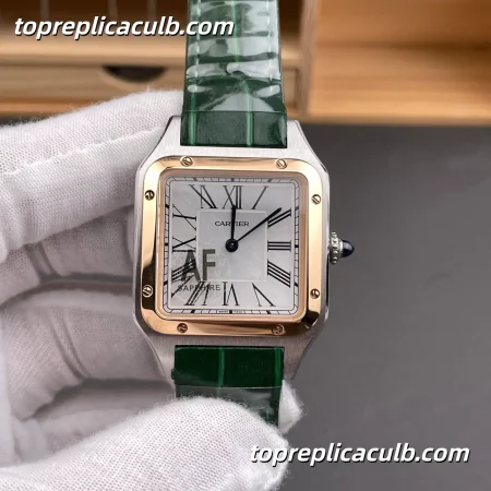 AF Factory Cartier Santos Super Clone Watch 31.4MM Silver Dial W2SA0011