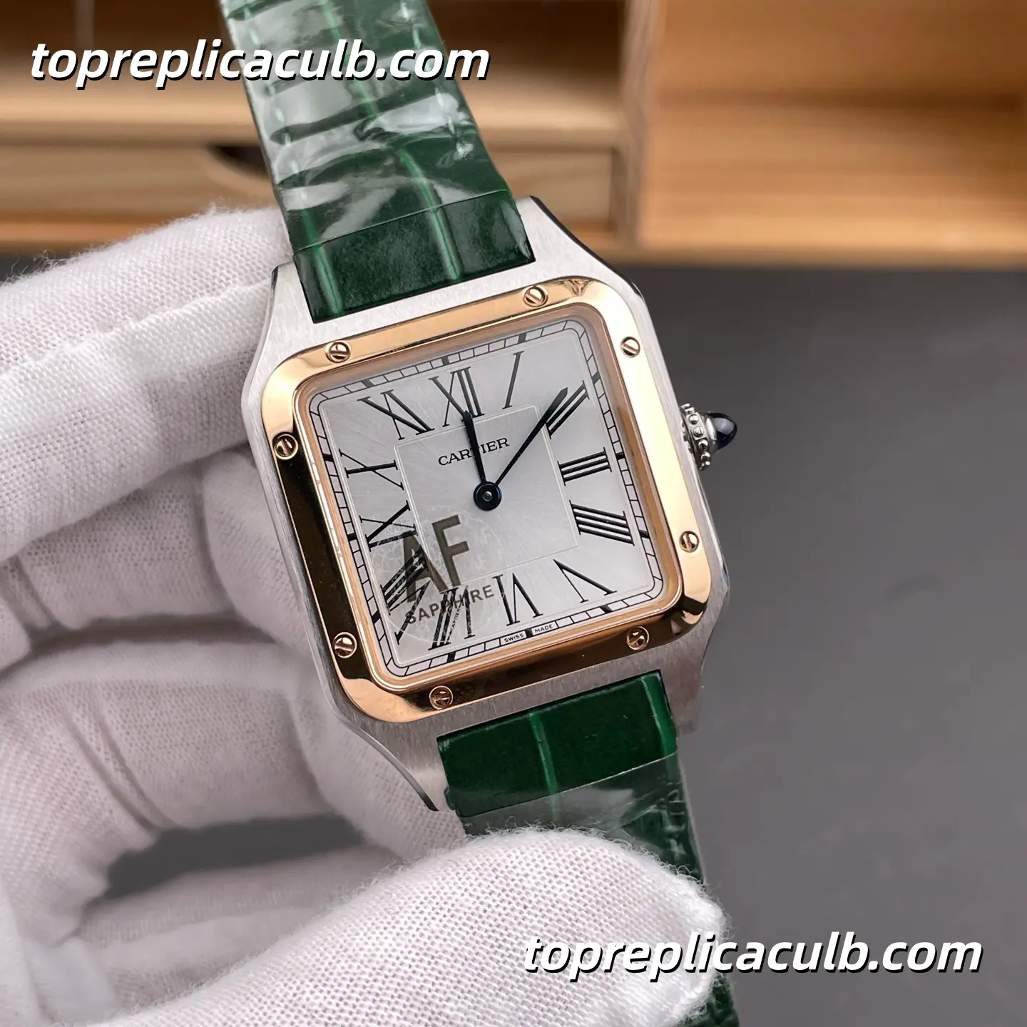 AF Factory Cartier Santos Super Clone Watch 31.4MM Silver Dial W2SA0011 - Image 4