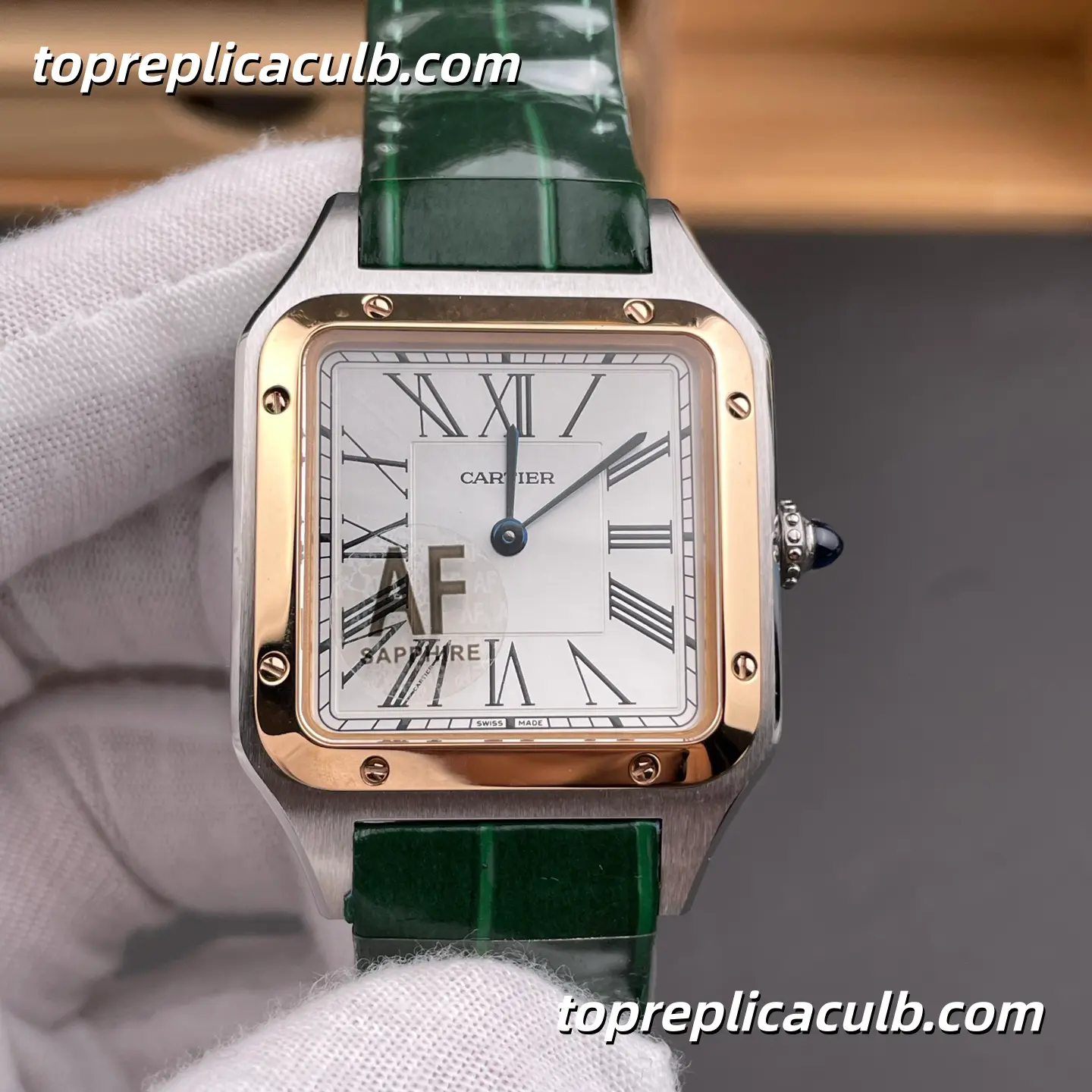 AF Factory Cartier Santos Super Clone Watch 31.4MM Silver Dial W2SA0011 - Image 3